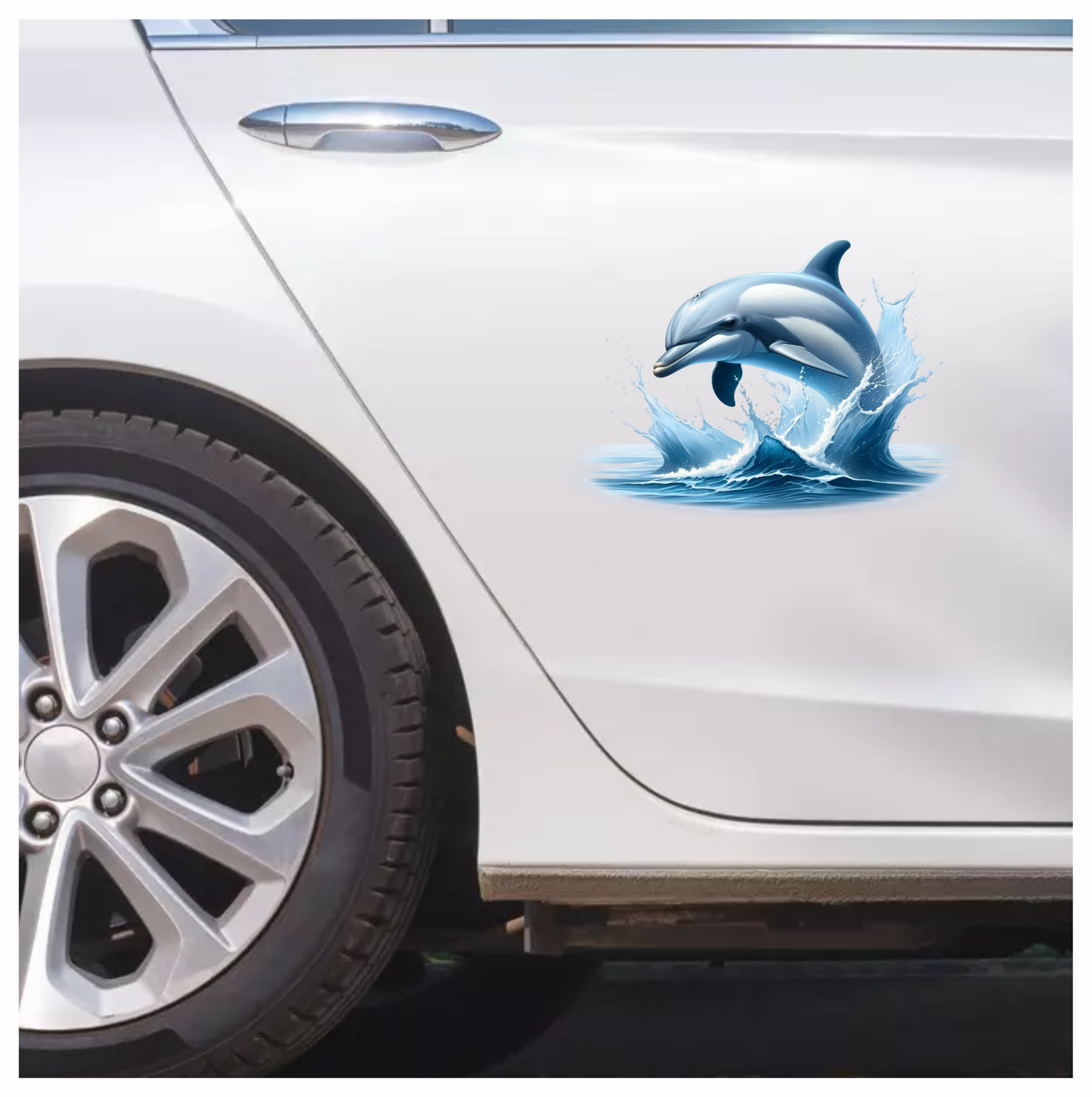 Blue Dolphin Ocean Jumping Splash Vinyl Sticker Decal