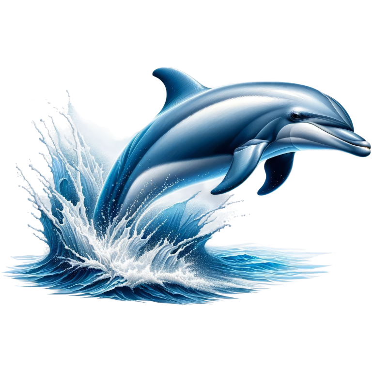 Blue Dolphin Ocean Jump Splash Vinyl Sticker Decal