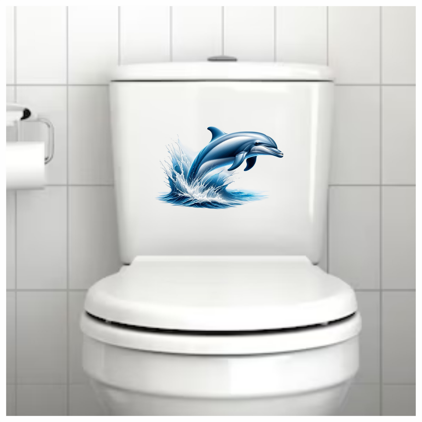 Blue Dolphin Ocean Jump Splash Vinyl Sticker Decal