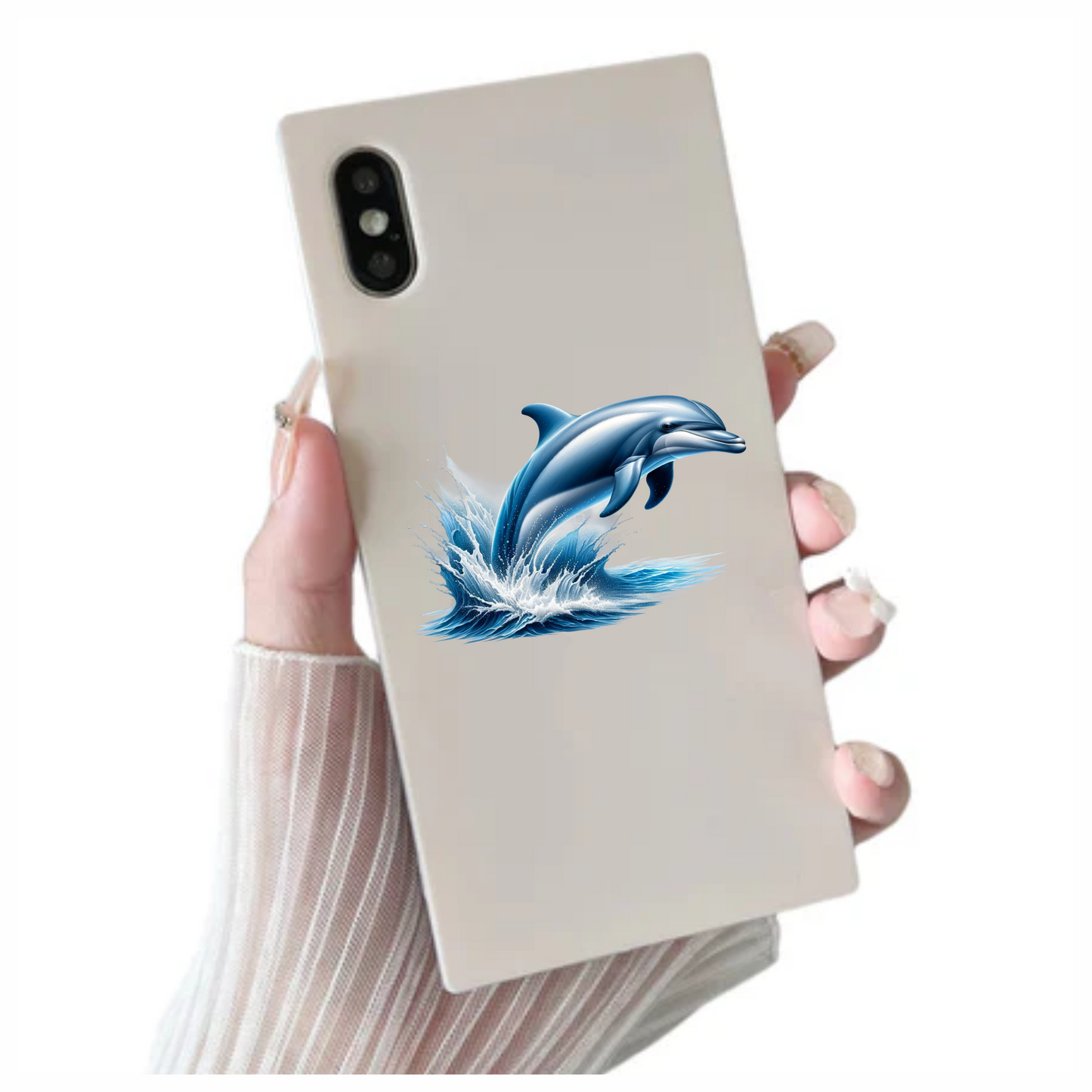 Blue Dolphin Ocean Jump Splash Vinyl Sticker Decal