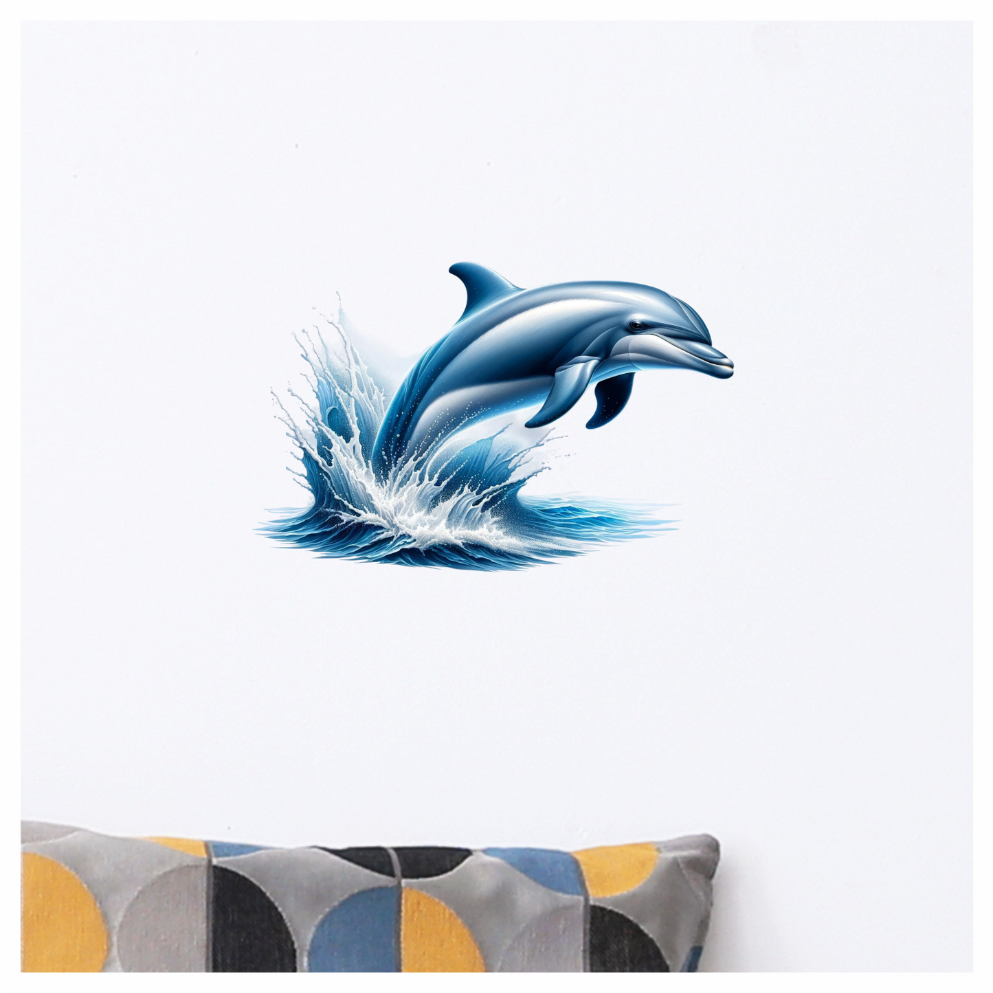 Blue Dolphin Ocean Jump Splash Vinyl Sticker Decal