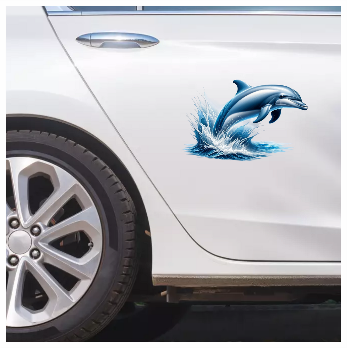 Blue Dolphin Ocean Jump Splash Vinyl Sticker Decal