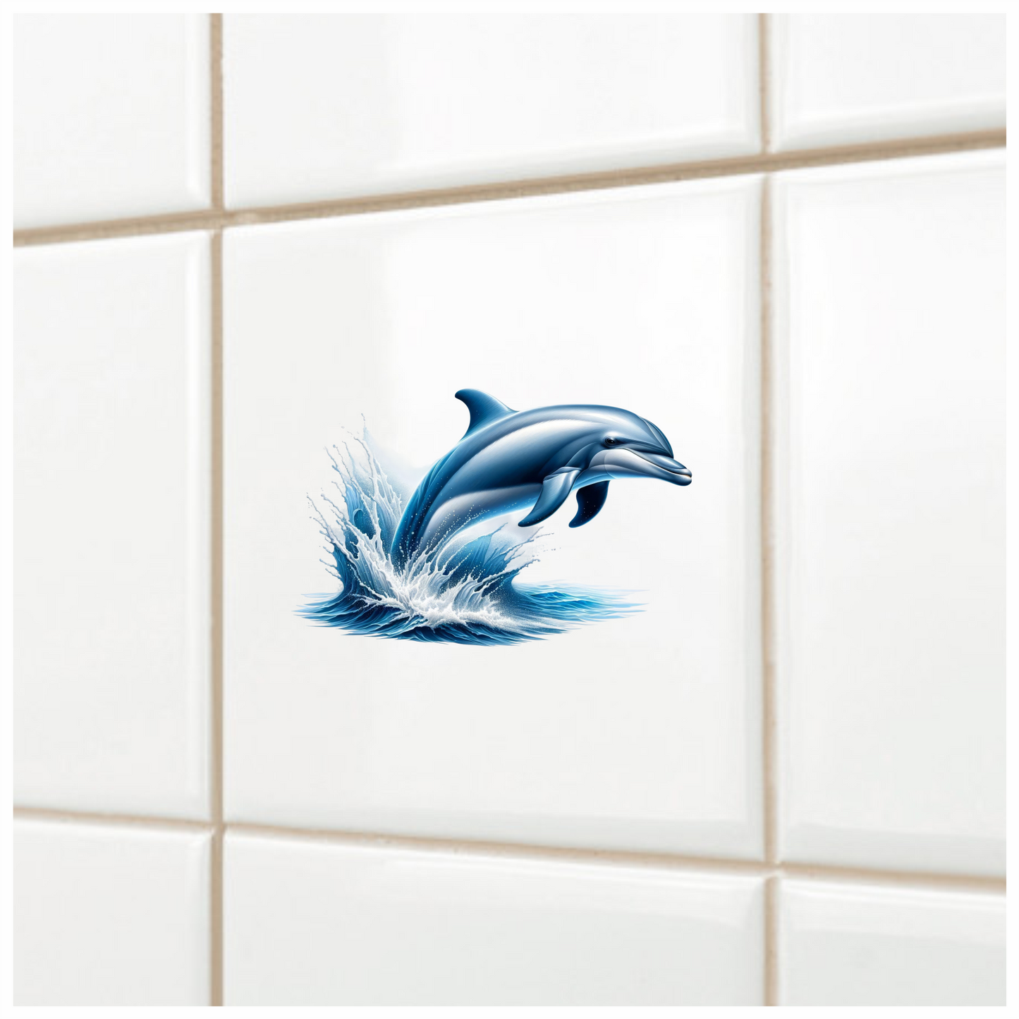 Blue Dolphin Ocean Jump Splash Vinyl Sticker Decal