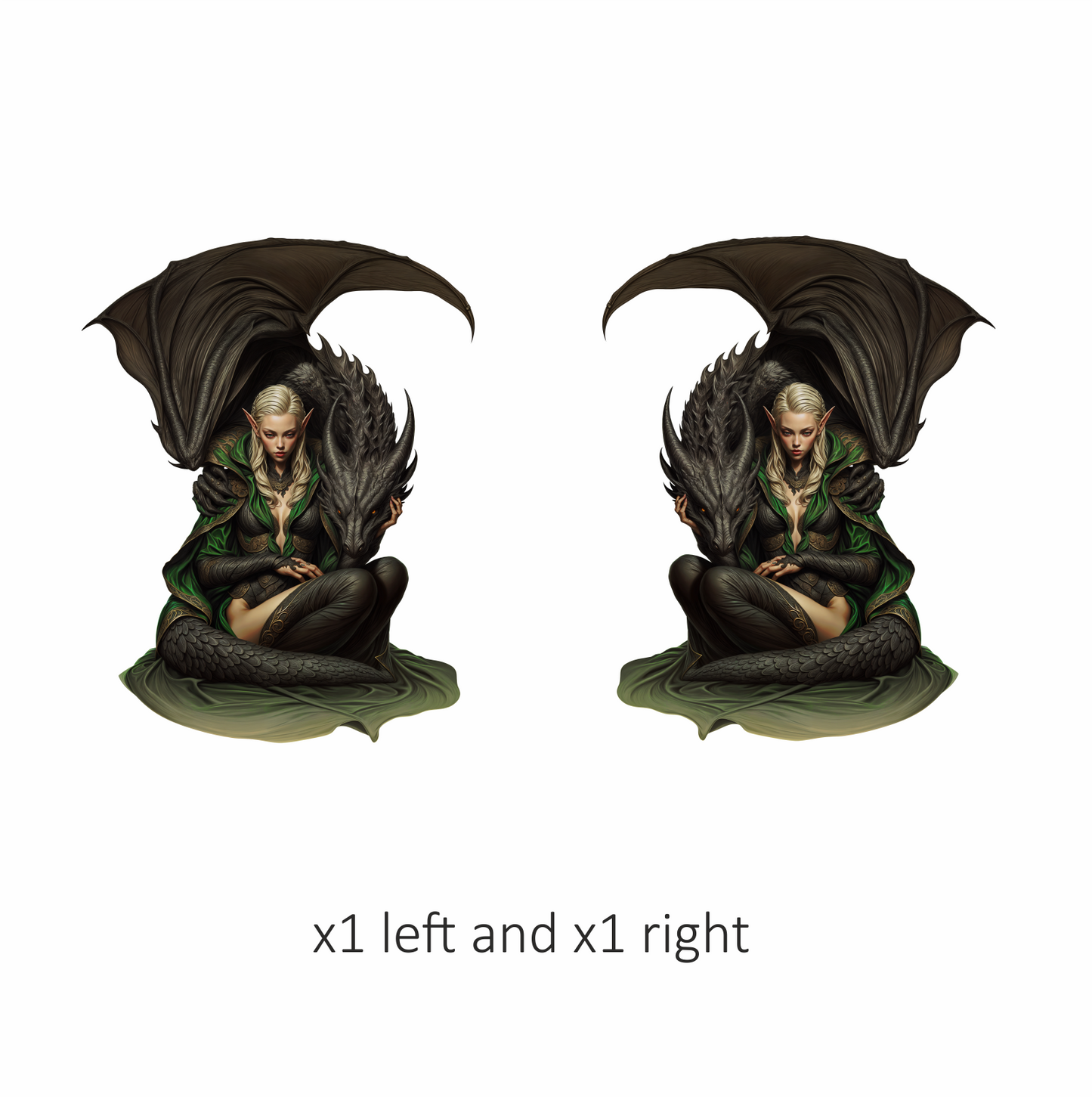 Elf Green Dragon Companion Fantasy Vinyl Sticker Decal