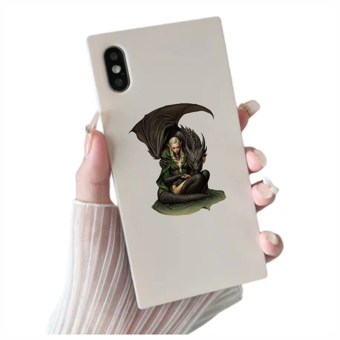 Elf Green Dragon Companion Fantasy Vinyl Sticker Decal