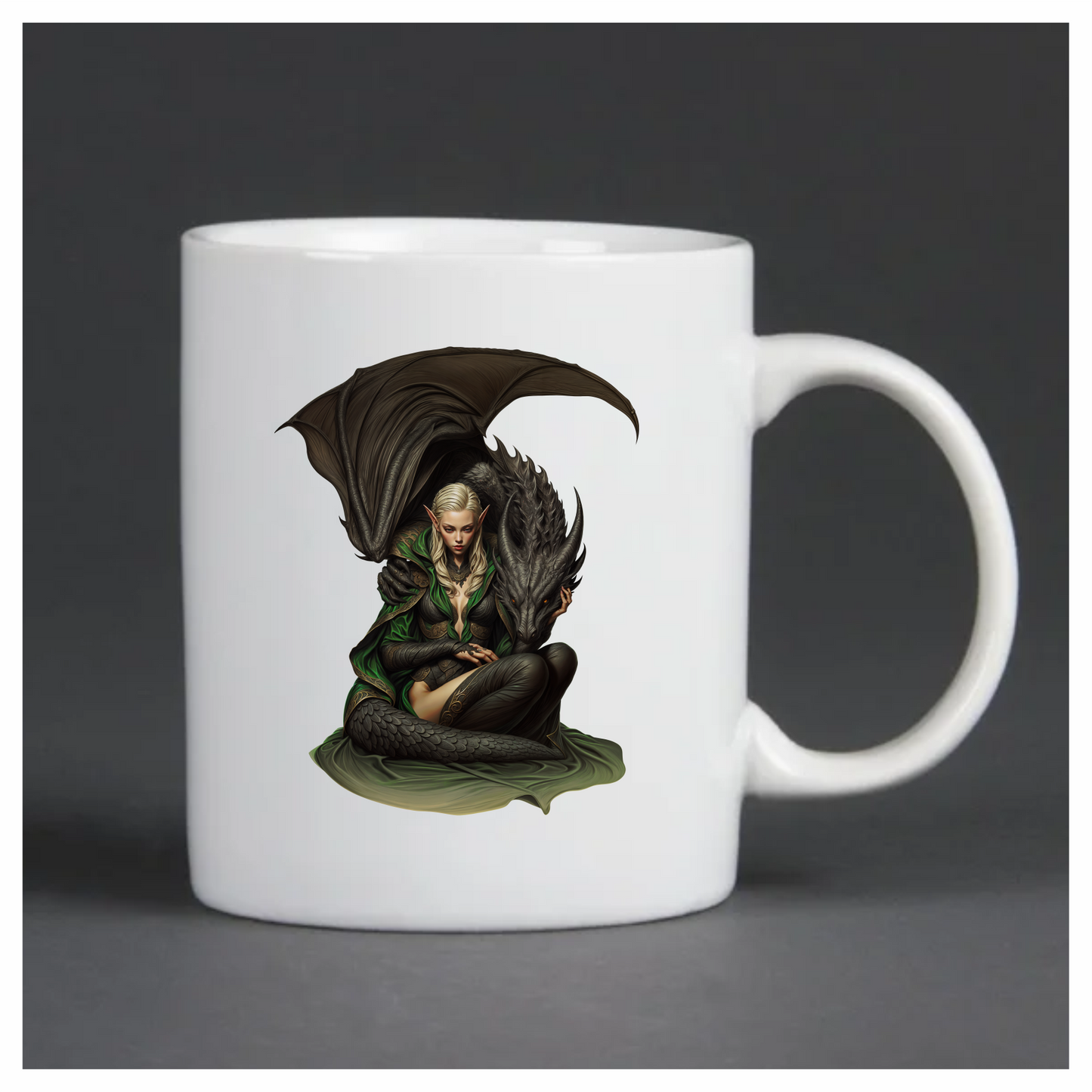 Elf Green Dragon Companion Fantasy Vinyl Sticker Decal