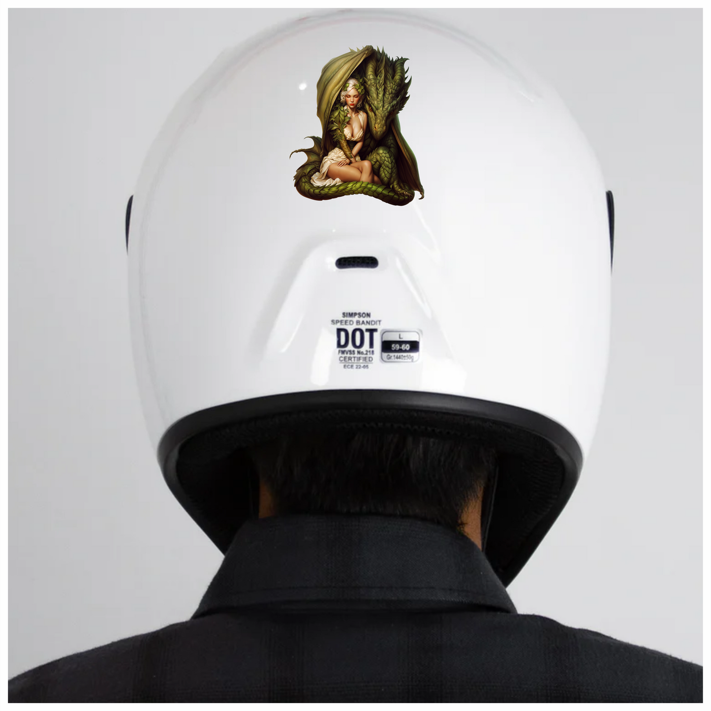 Green Dragon Woman Forest Bond Vinyl Sticker Decal