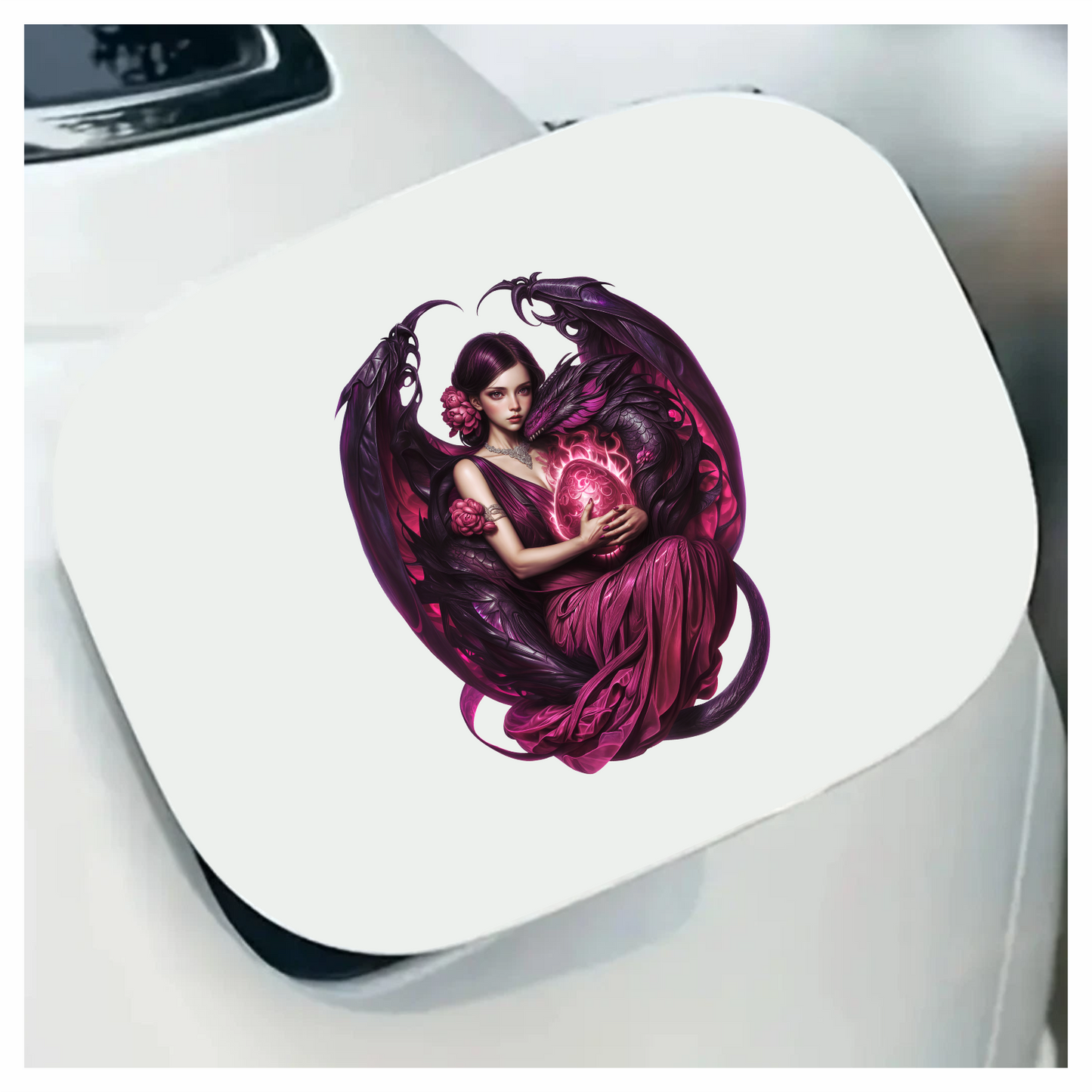Purple Woman Dragon Egg Fantasy Vinyl Sticker Decal