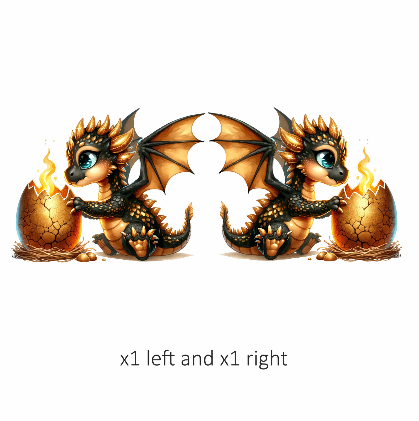 Black Gold Baby Dragon Egg Vinyl Sticker Decal