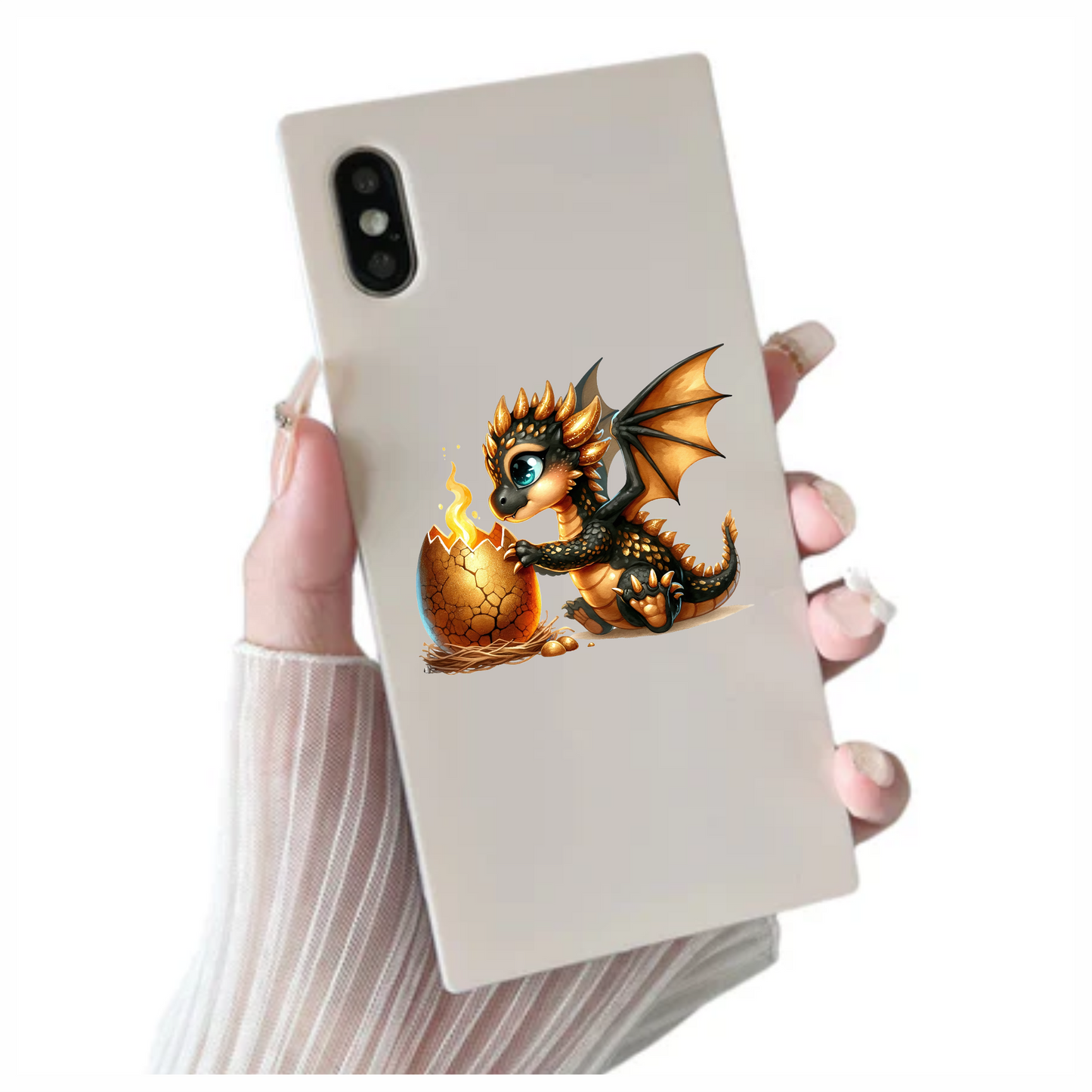 Black Gold Baby Dragon Egg Vinyl Sticker Decal