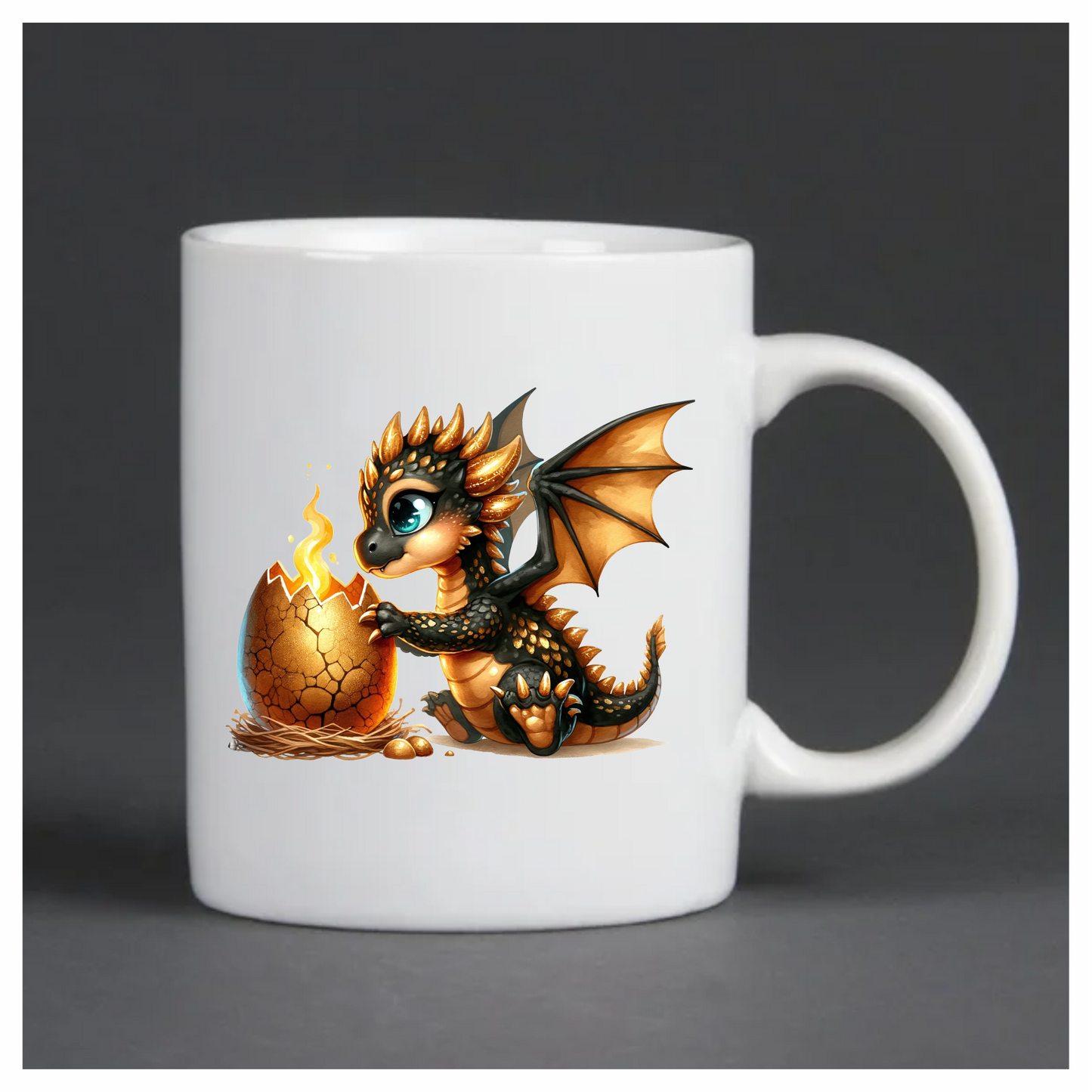 Black Gold Baby Dragon Egg Vinyl Sticker Decal