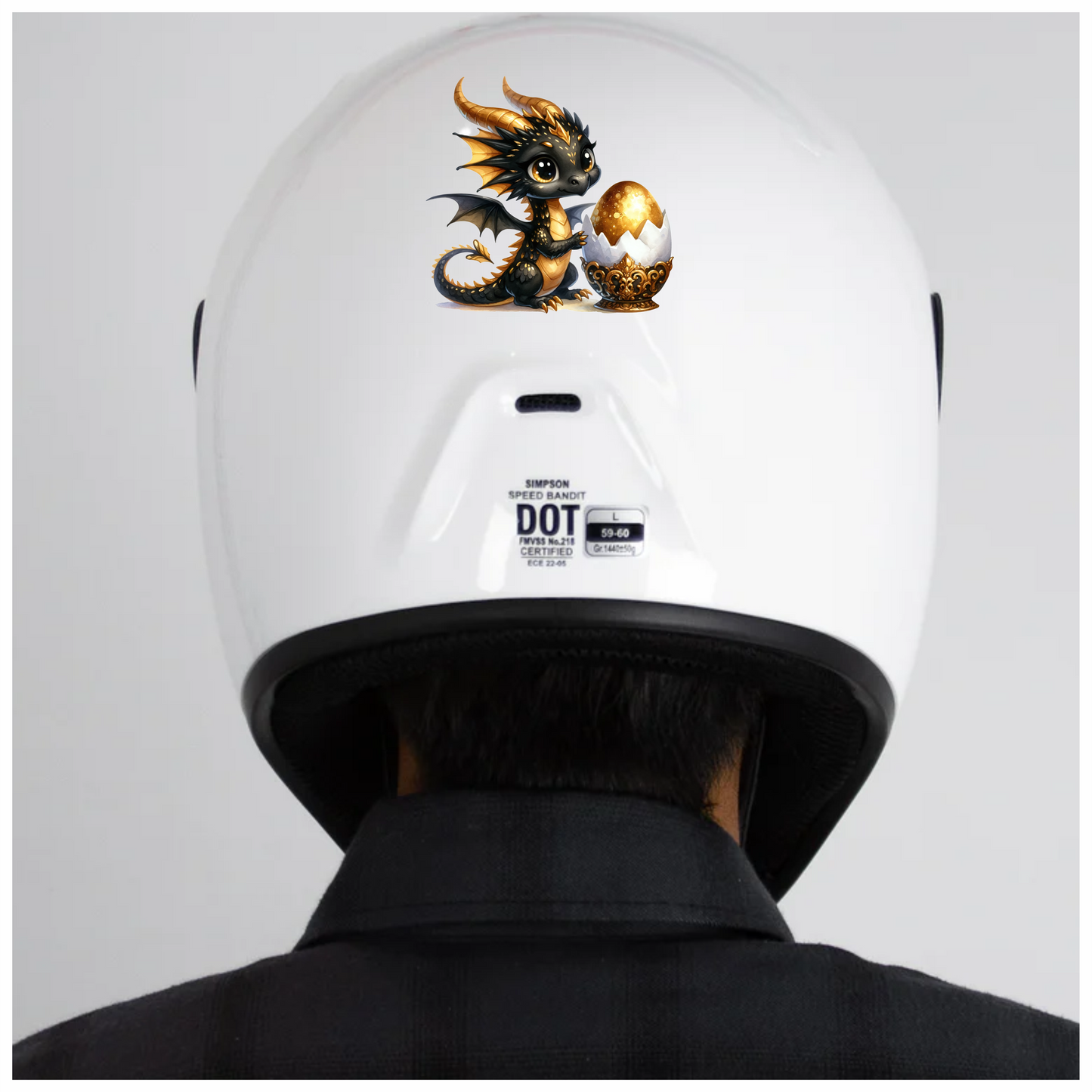 Black Baby Dragon Golden Egg Vinyl Sticker Decal