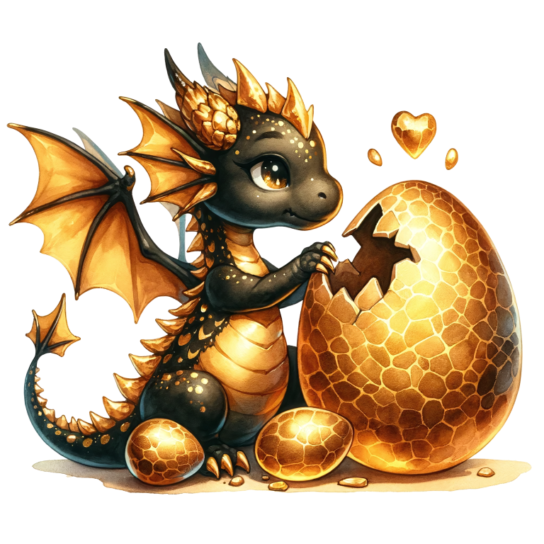 Black Dragon Golden Egg Hatch Vinyl Sticker Decal