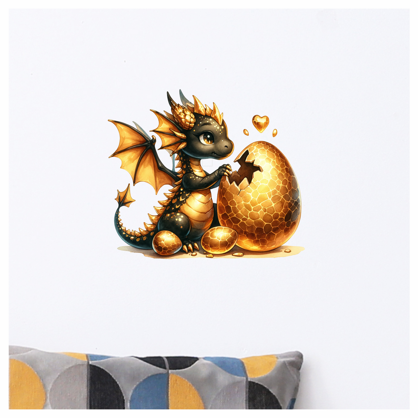 Black Dragon Golden Egg Hatch Vinyl Sticker Decal