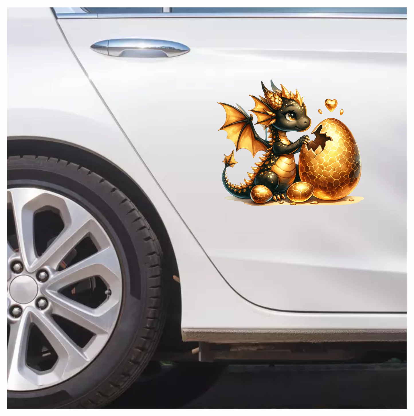 Black Dragon Golden Egg Hatch Vinyl Sticker Decal