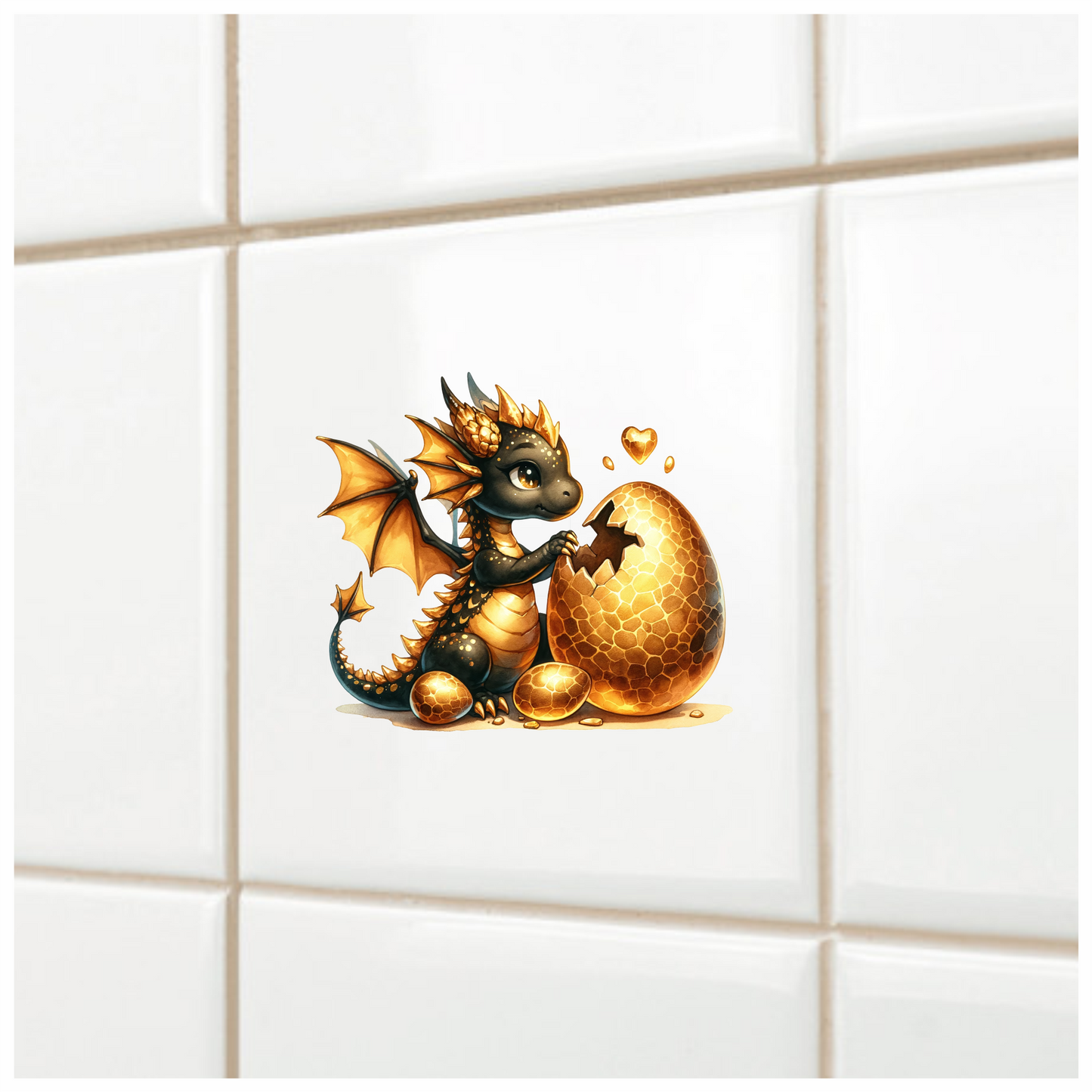 Black Dragon Golden Egg Hatch Vinyl Sticker Decal