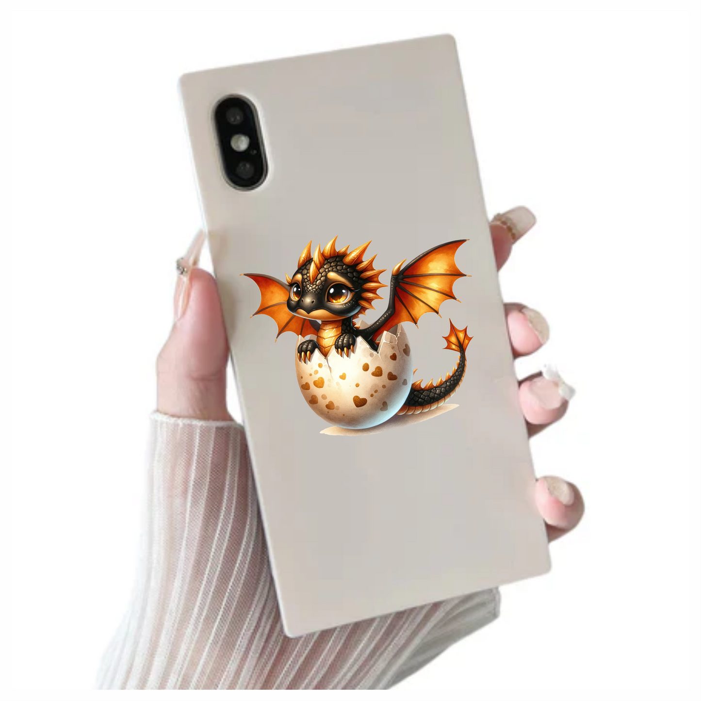 Black Orange Baby Dragon Egg Vinyl Sticker Decal