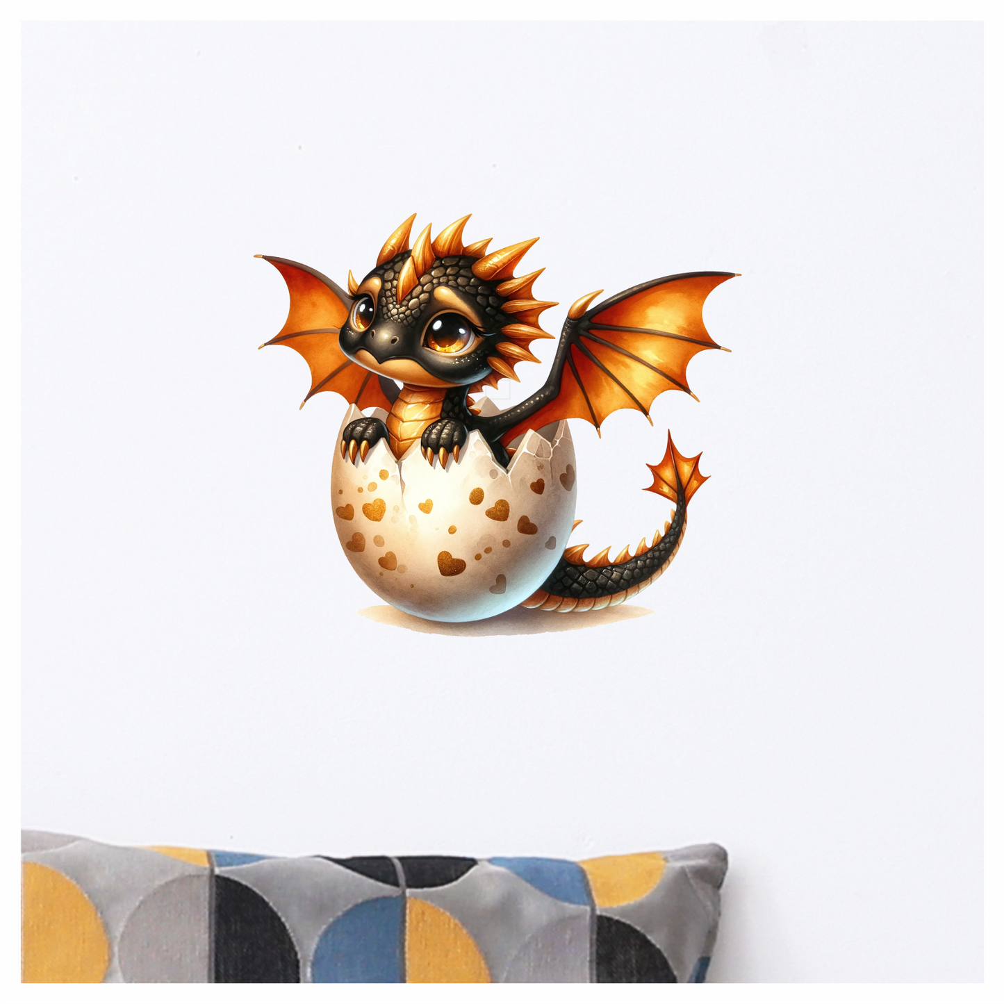 Black Orange Baby Dragon Egg Vinyl Sticker Decal