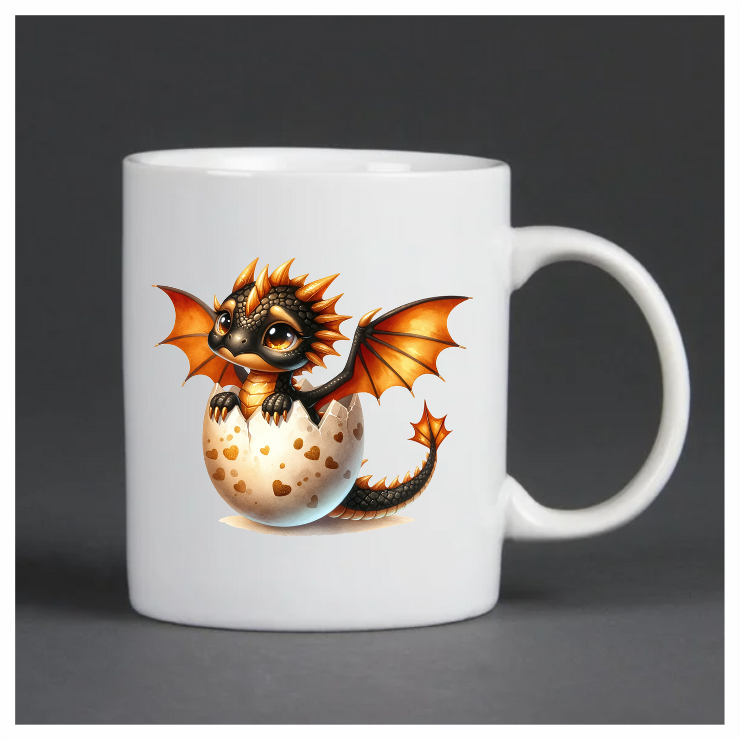 Black Orange Baby Dragon Egg Vinyl Sticker Decal