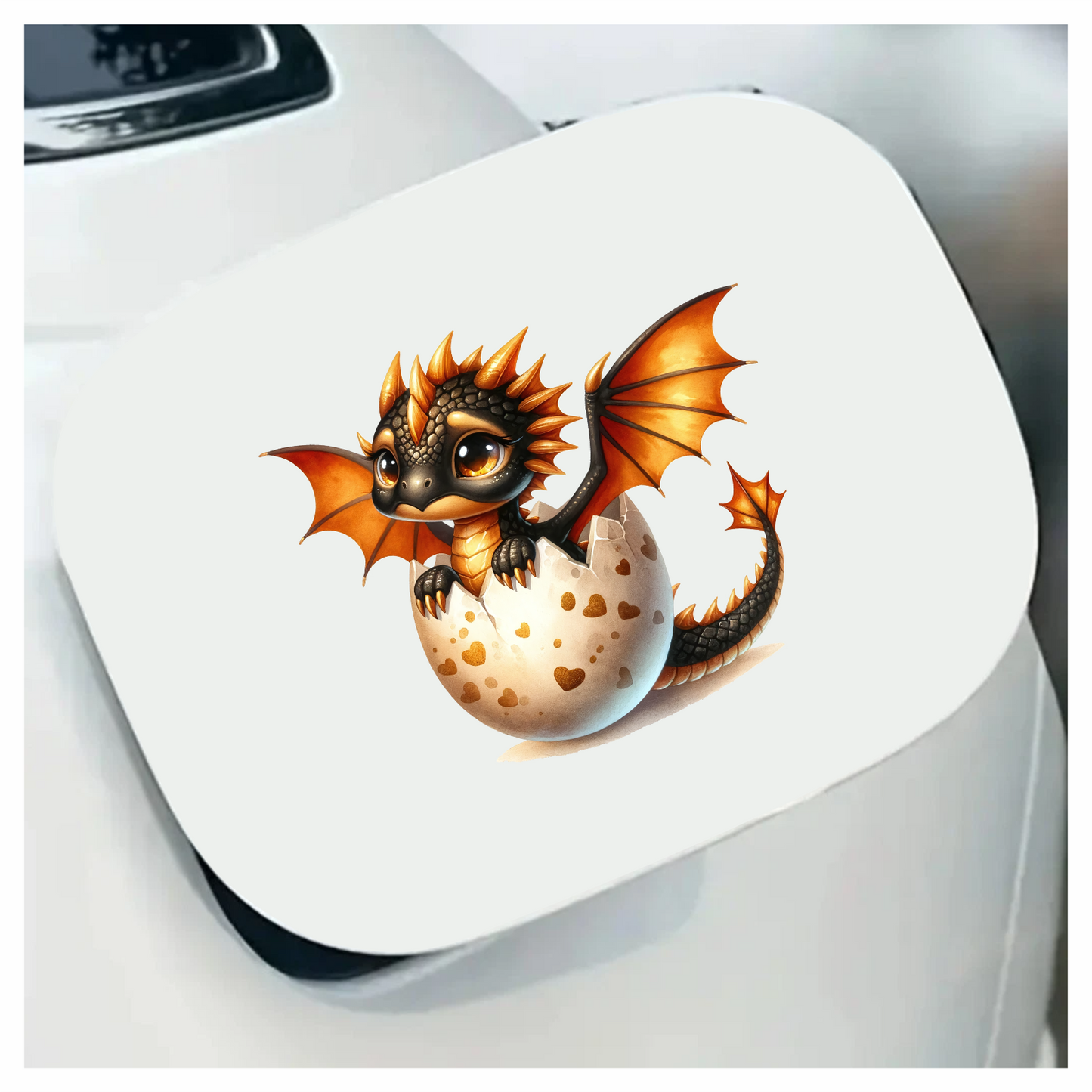 Black Orange Baby Dragon Egg Vinyl Sticker Decal