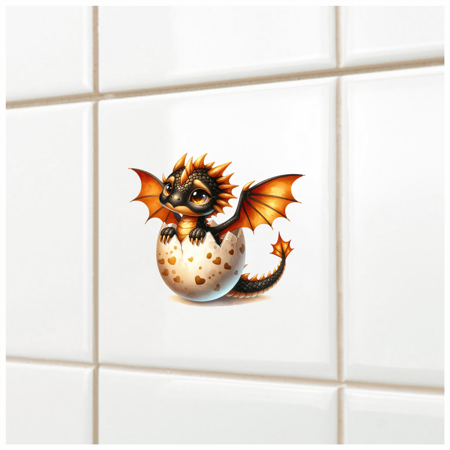 Black Orange Baby Dragon Egg Vinyl Sticker Decal