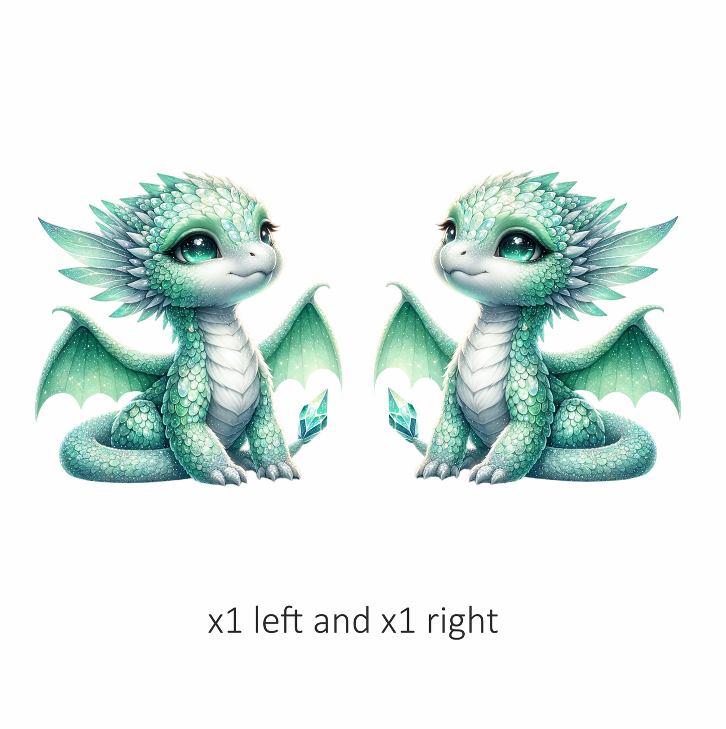Green Baby Dragon Fantasy Art Vinyl Sticker Decal