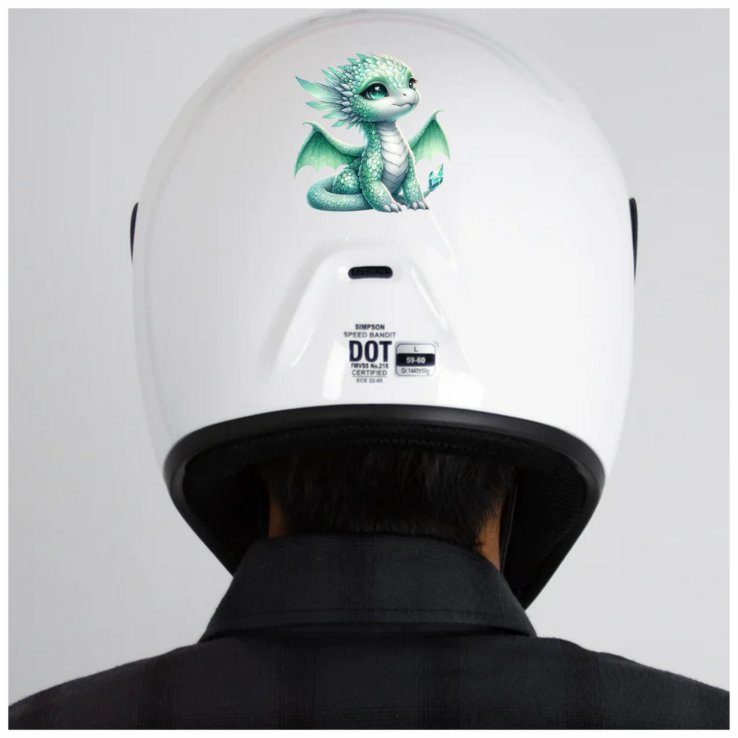 Green Baby Dragon Fantasy Art Vinyl Sticker Decal