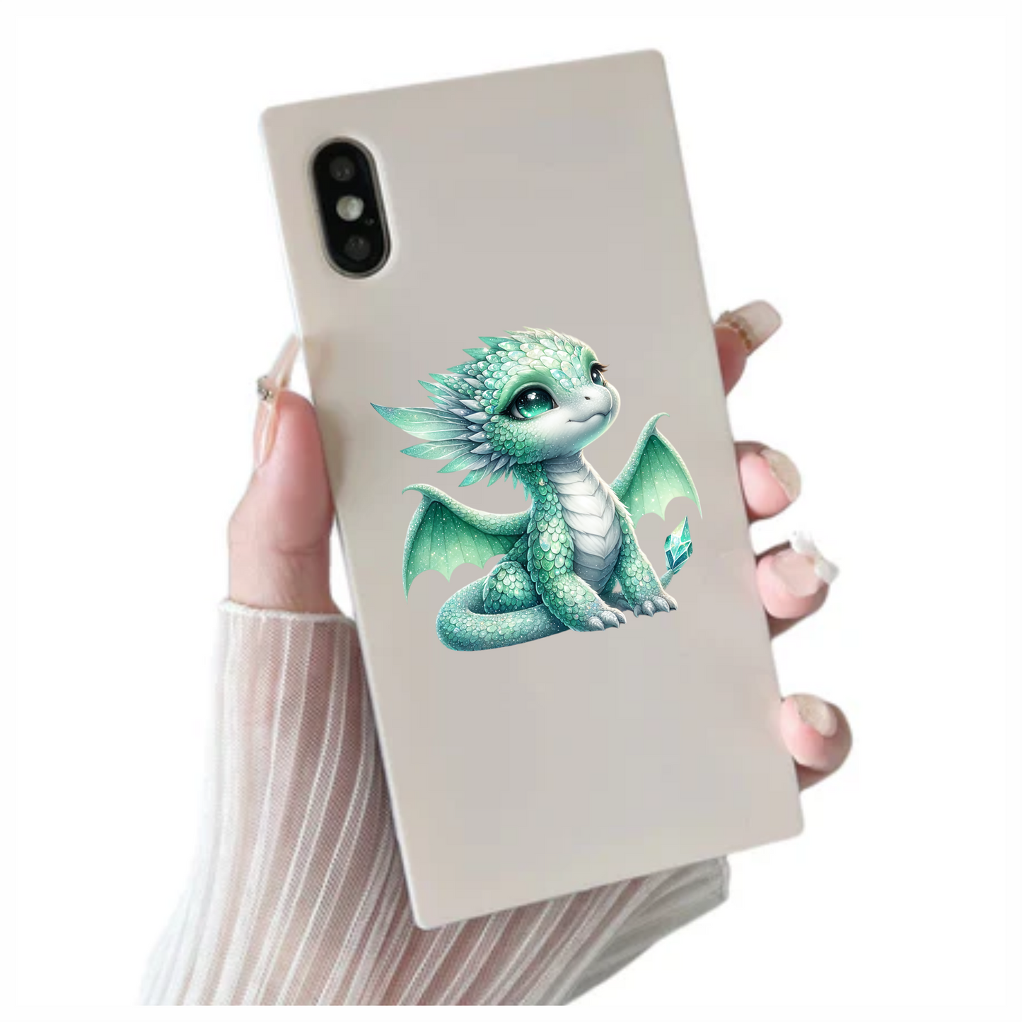 Green Baby Dragon Fantasy Art Vinyl Sticker Decal