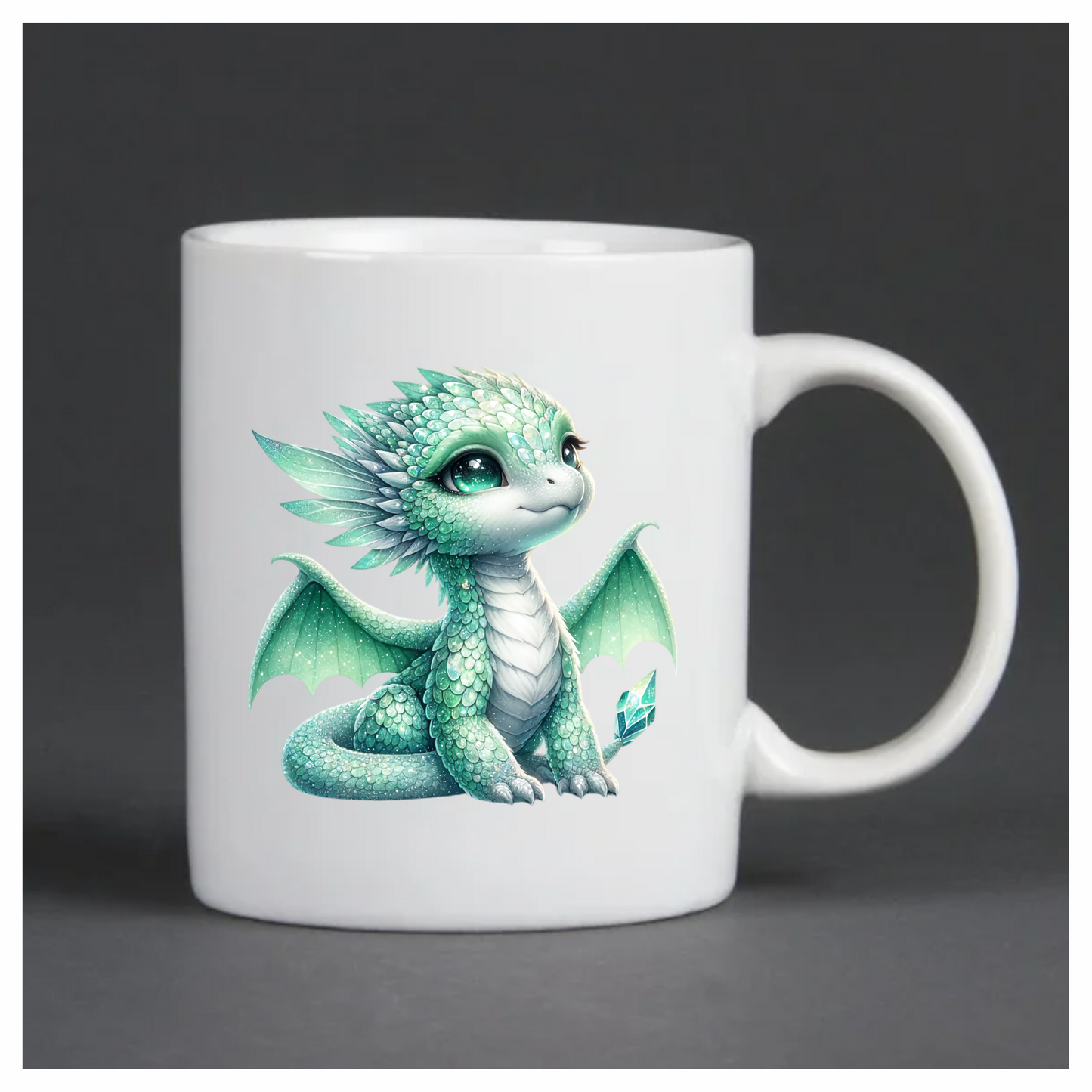 Green Baby Dragon Fantasy Art Vinyl Sticker Decal