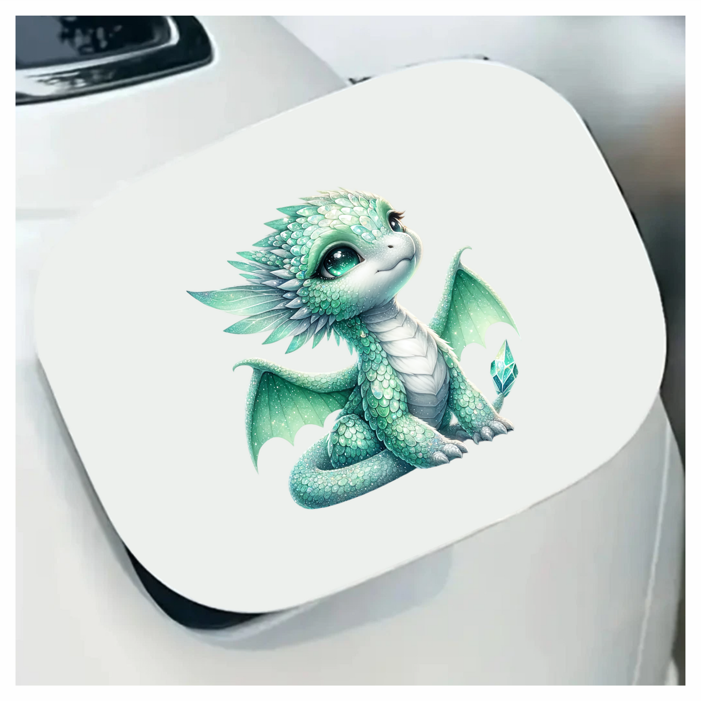 Green Baby Dragon Fantasy Art Vinyl Sticker Decal