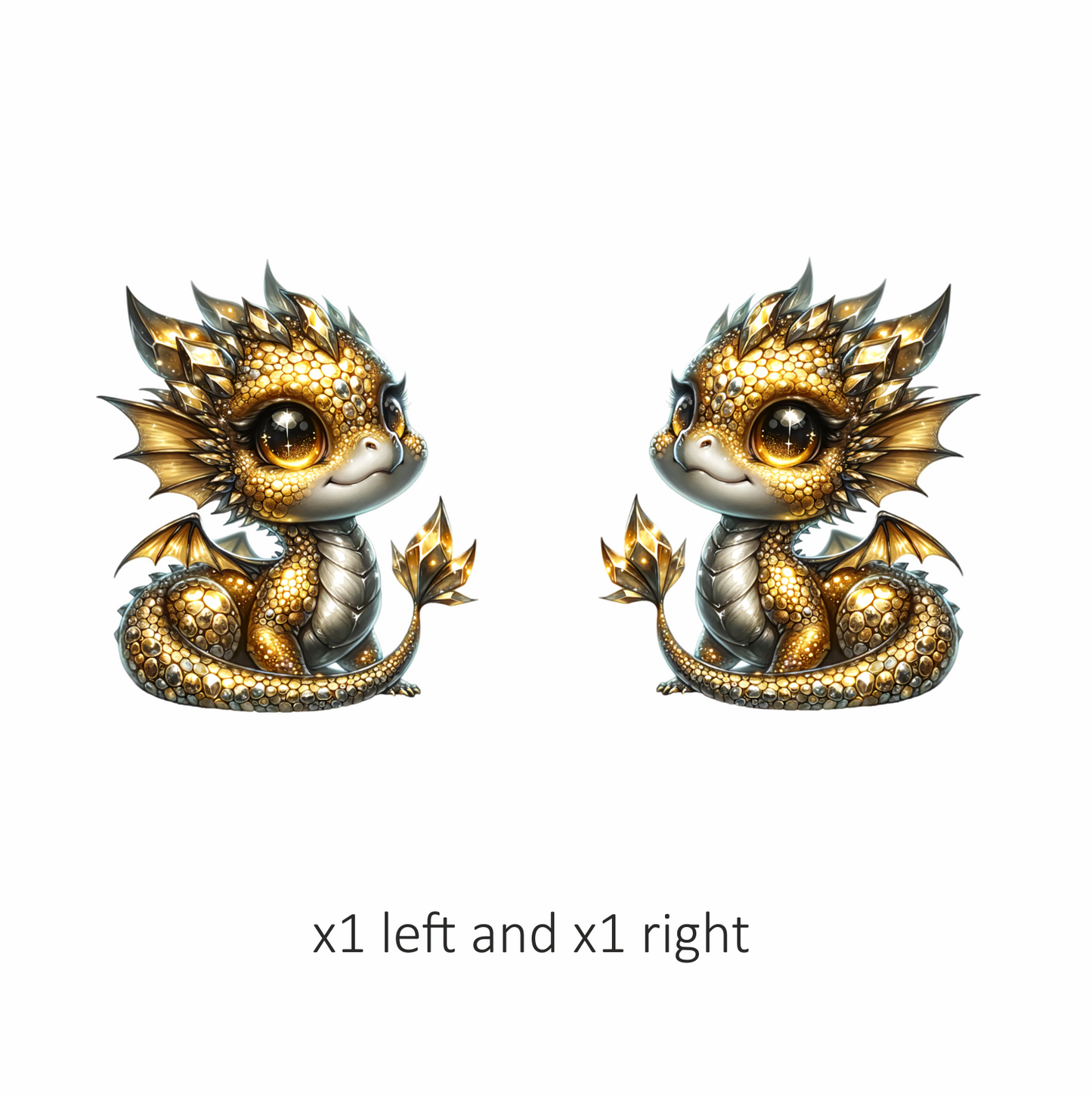 Gold Baby Dragon Cute Fantasy Vinyl Sticker Decal