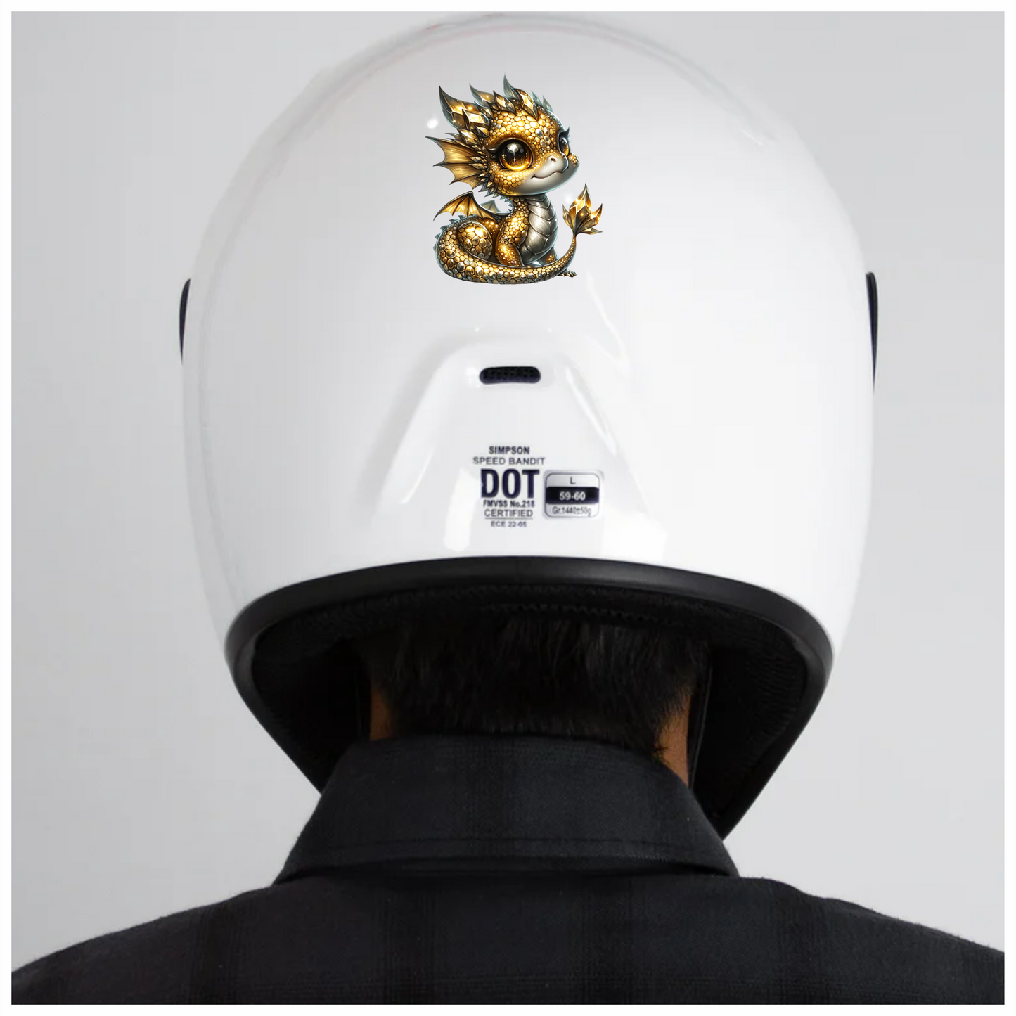 Gold Baby Dragon Cute Fantasy Vinyl Sticker Decal