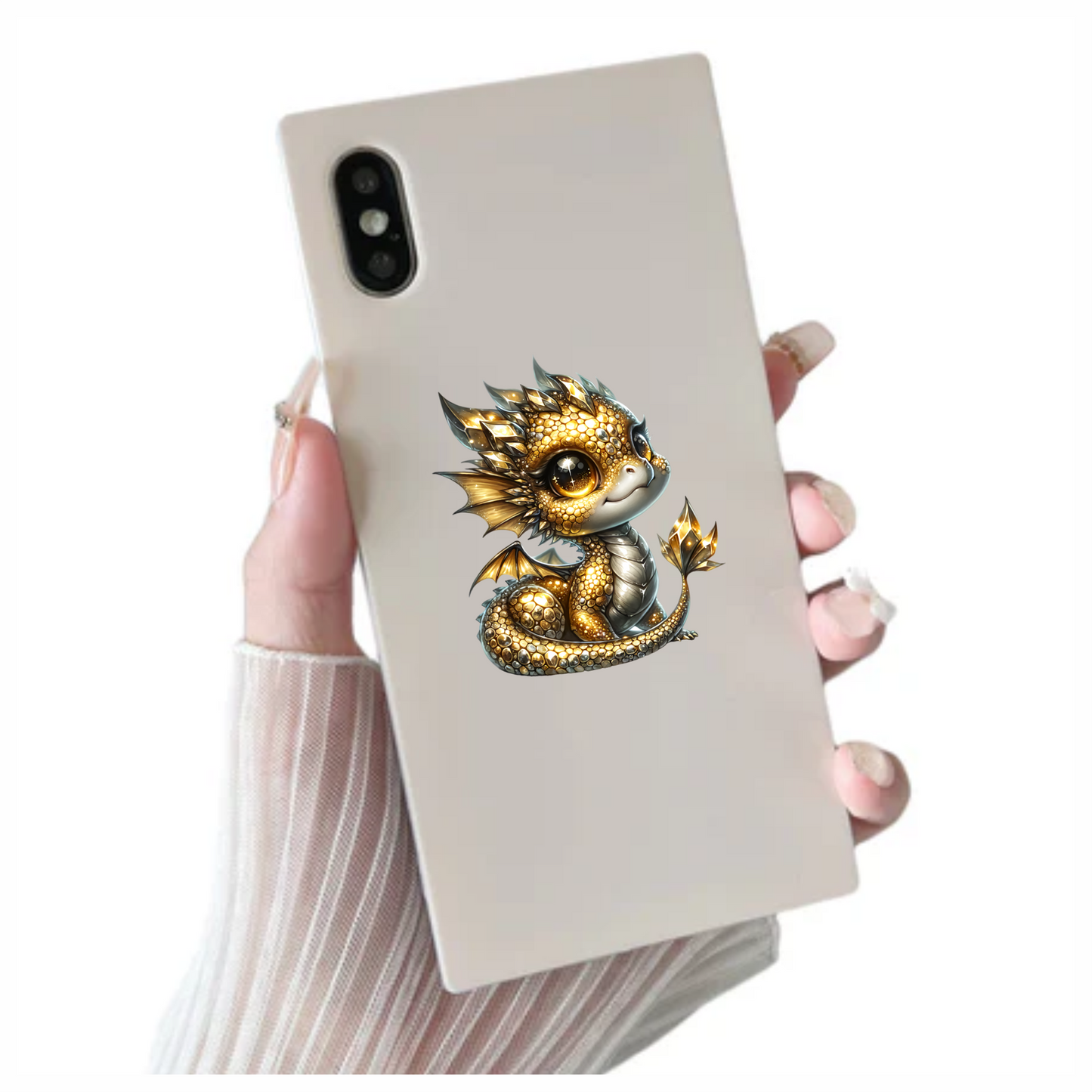 Gold Baby Dragon Cute Fantasy Vinyl Sticker Decal