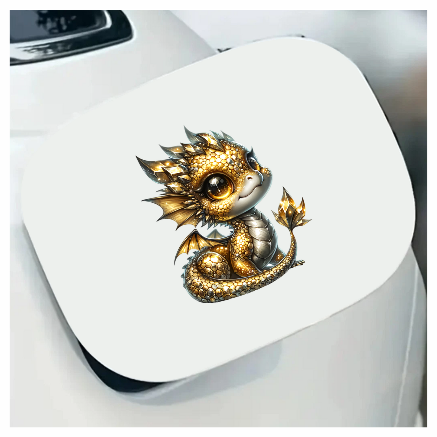 Gold Baby Dragon Cute Fantasy Vinyl Sticker Decal