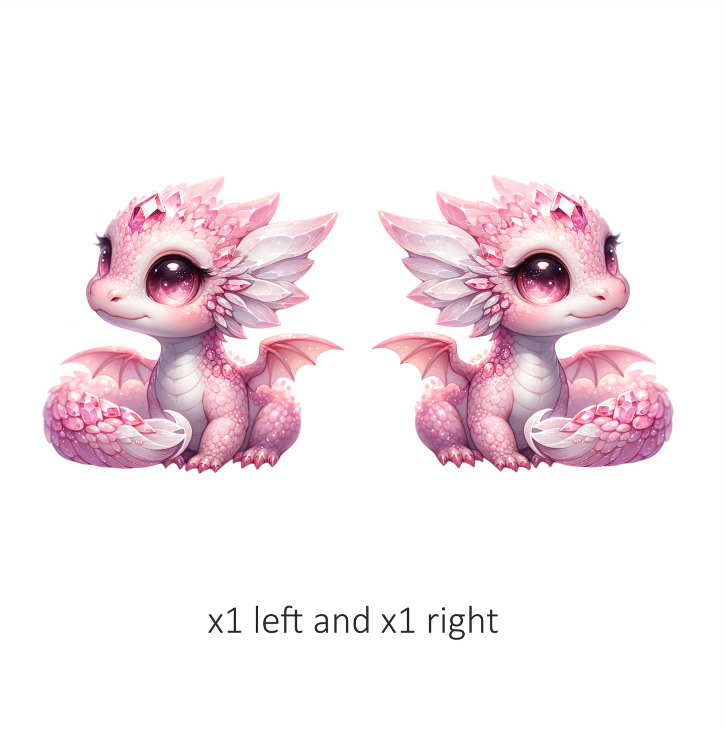 Pink Baby Dragon With Crystals Vinyl Sticker Decal