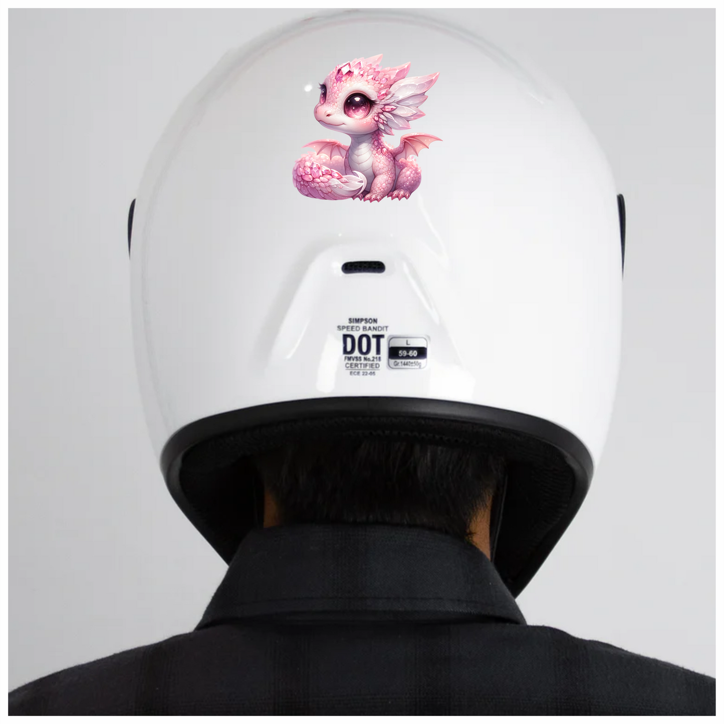 Pink Baby Dragon With Crystals Vinyl Sticker Decal