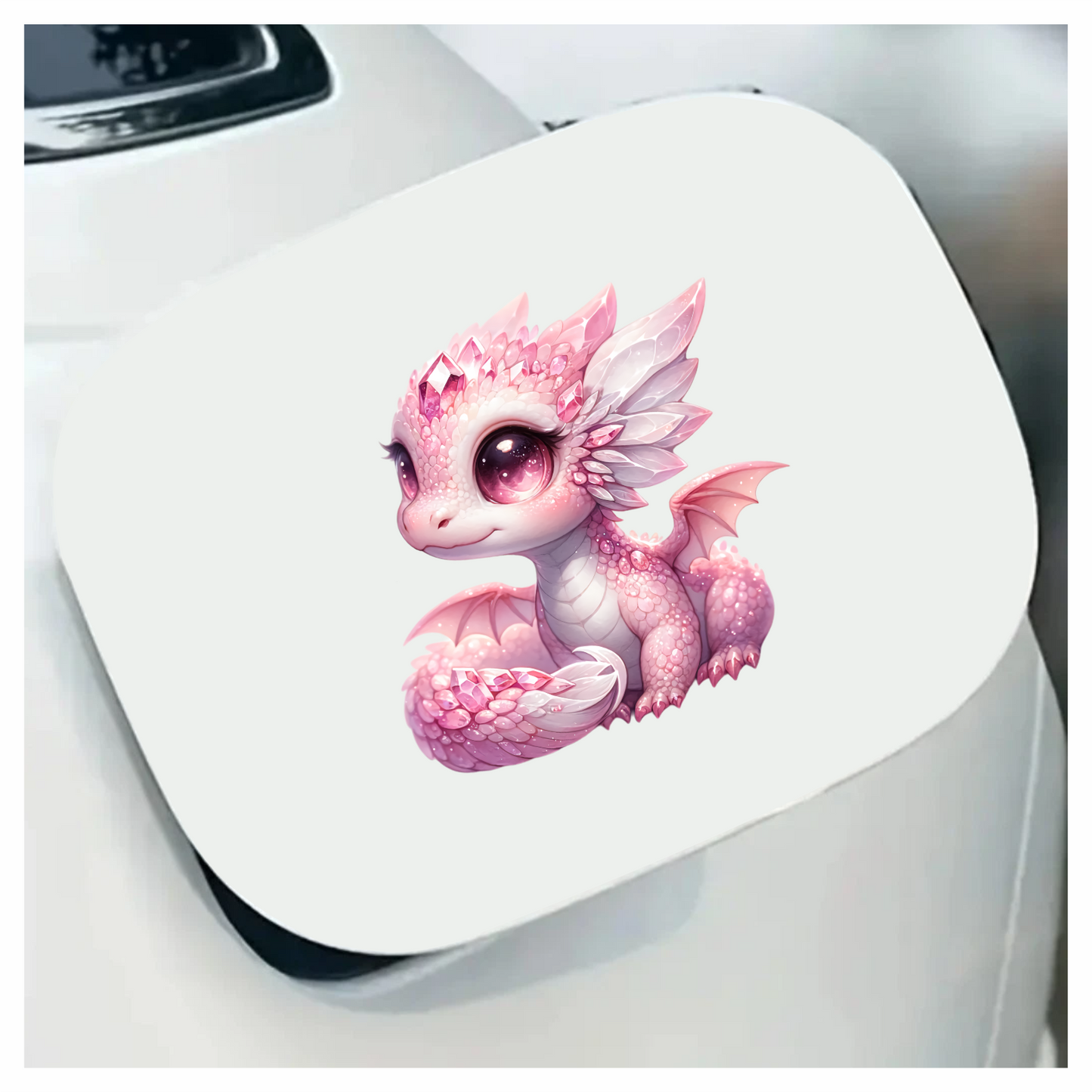Pink Baby Dragon With Crystals Vinyl Sticker Decal