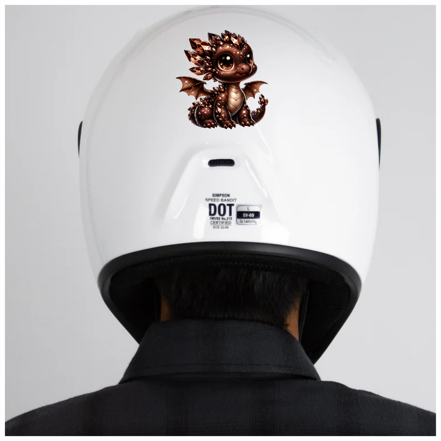 Brown Baby Dragon With Crystals Vinyl Sticker Decal