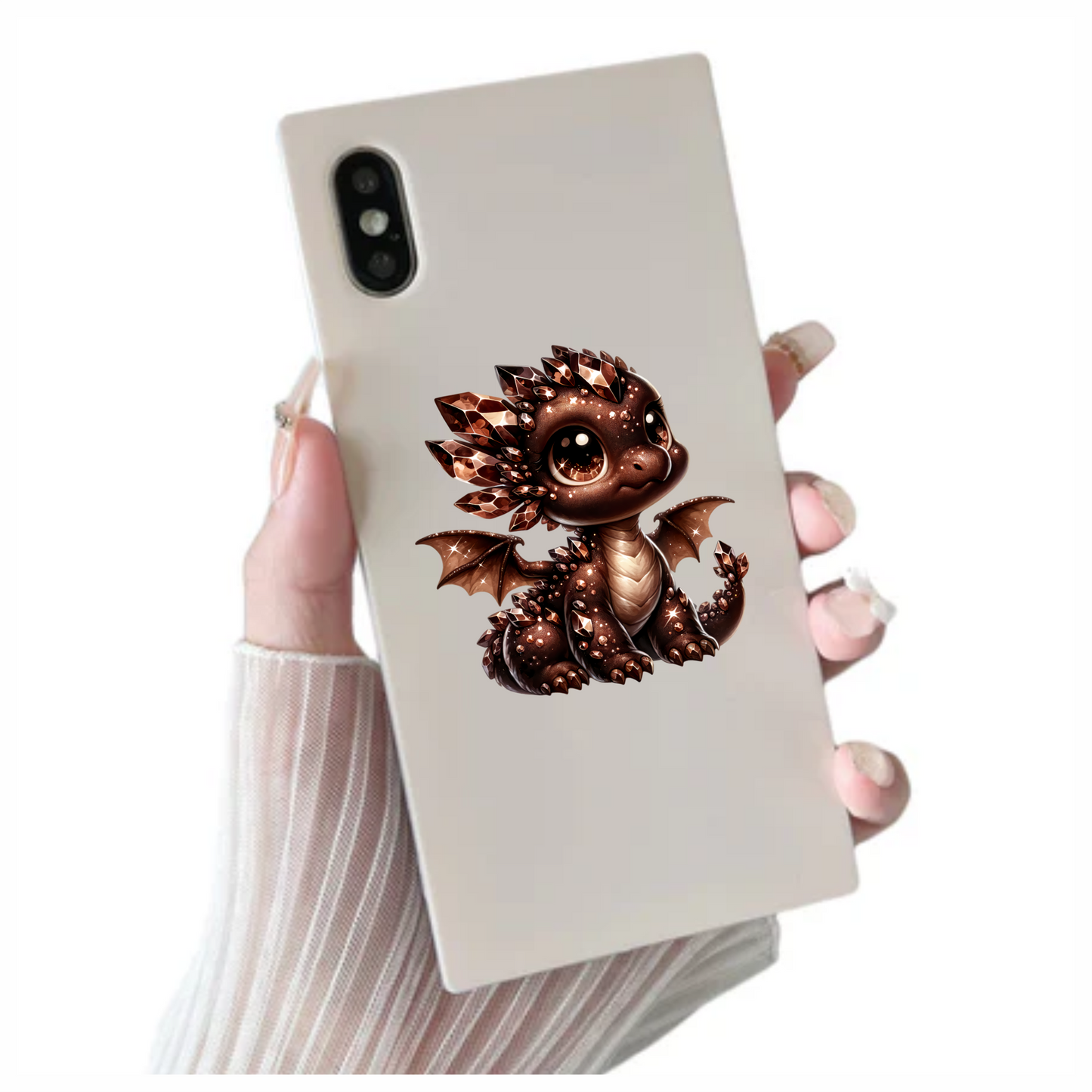 Brown Baby Dragon With Crystals Vinyl Sticker Decal