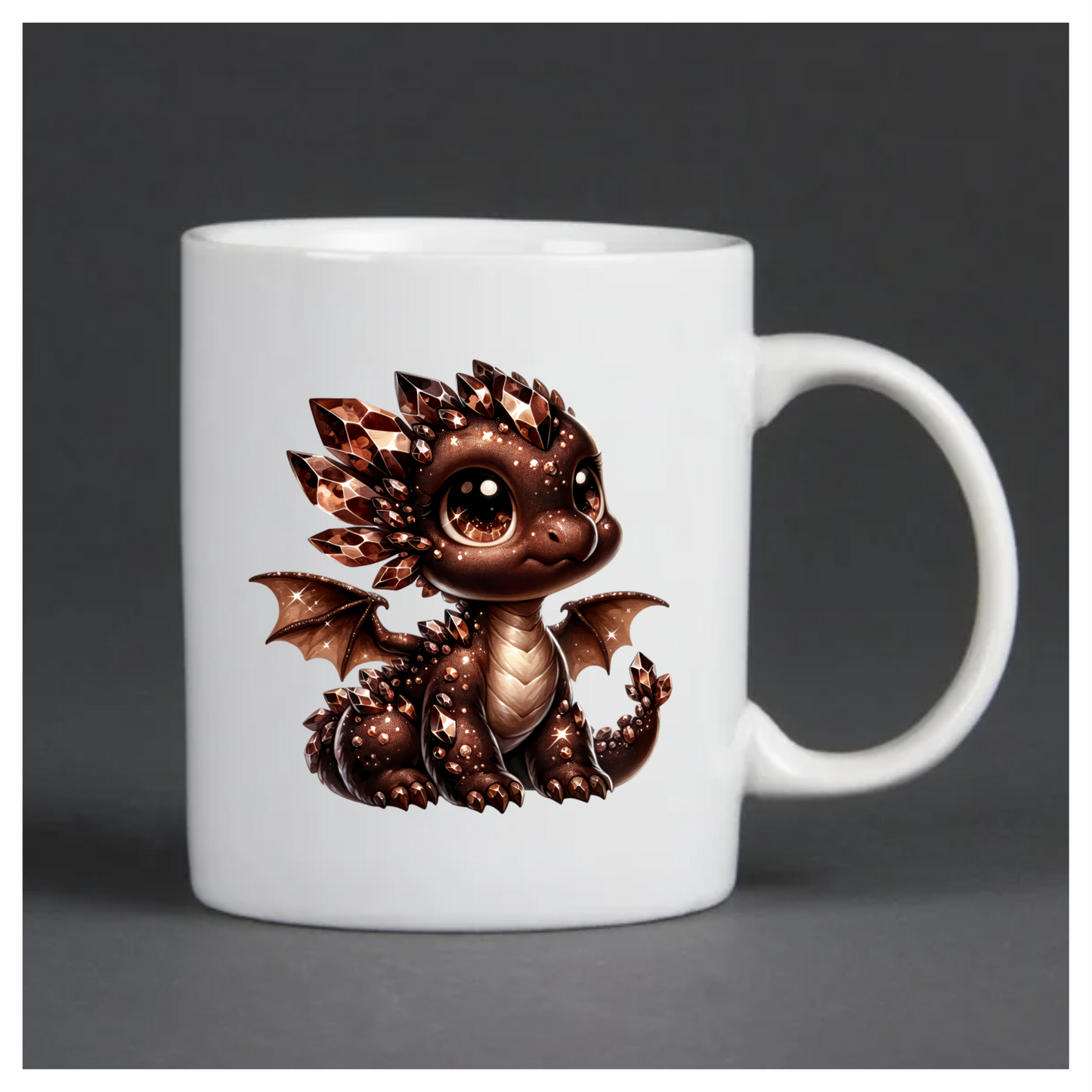 Brown Baby Dragon With Crystals Vinyl Sticker Decal