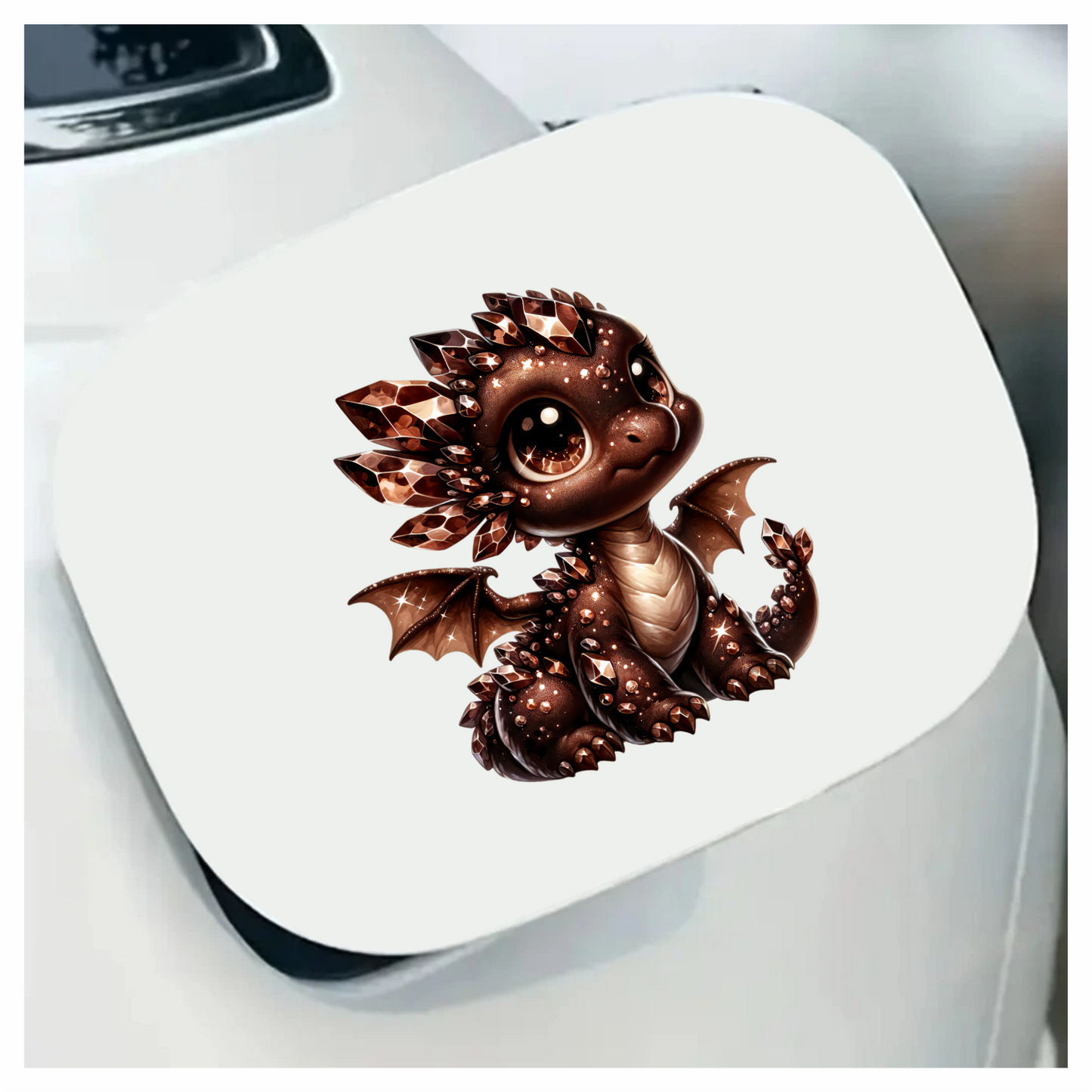 Brown Baby Dragon With Crystals Vinyl Sticker Decal