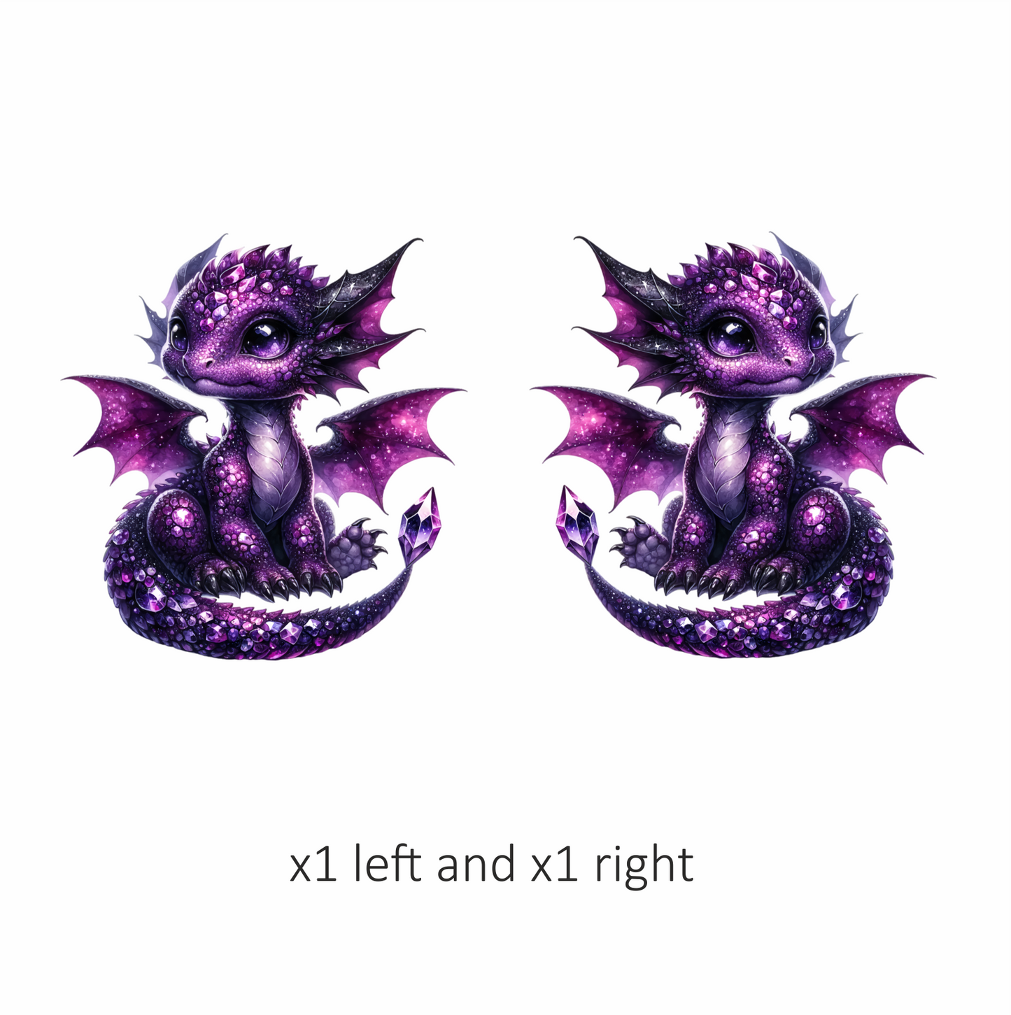 Purple Baby Dragon Fantasy Art Vinyl Sticker Decal