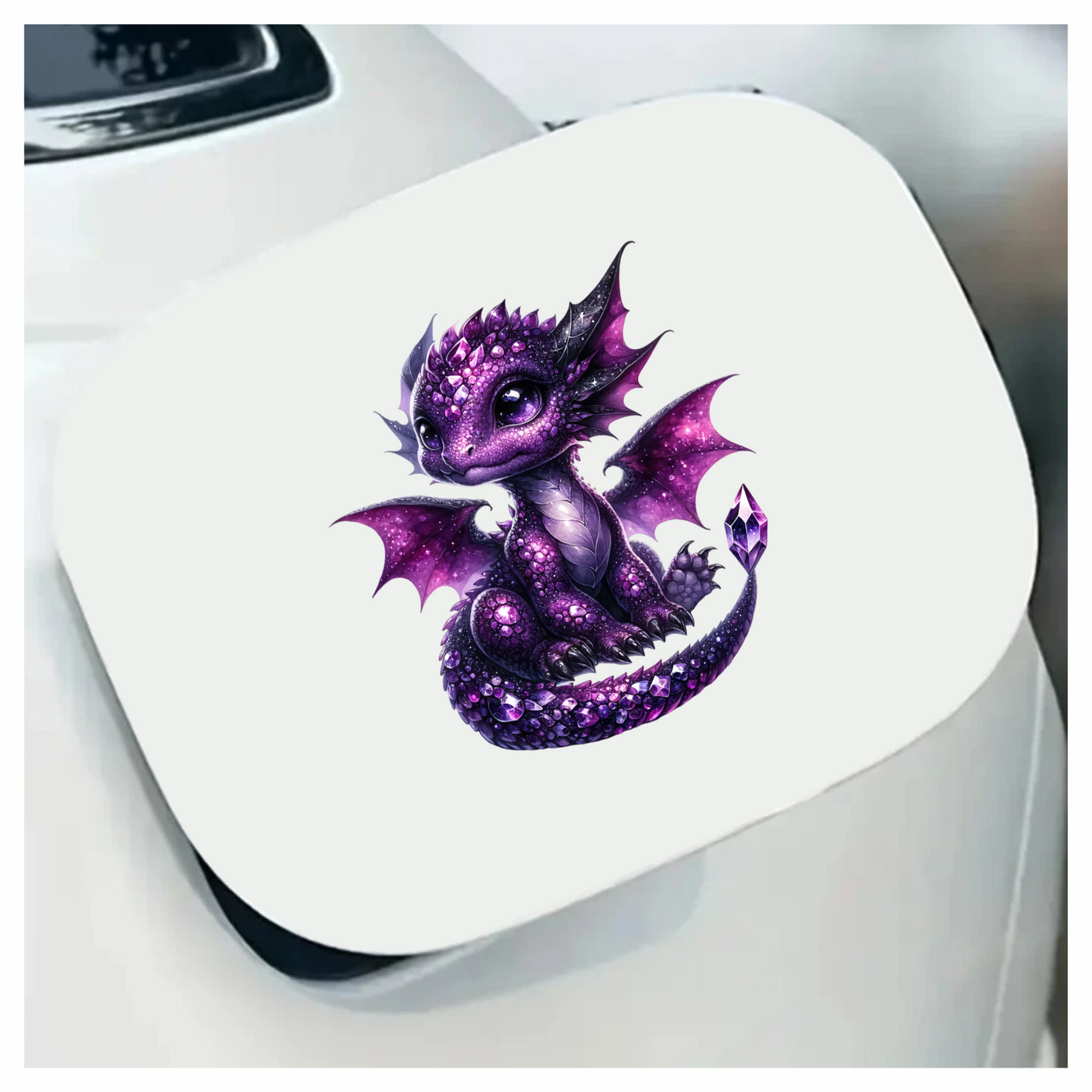 Purple Baby Dragon Fantasy Art Vinyl Sticker Decal