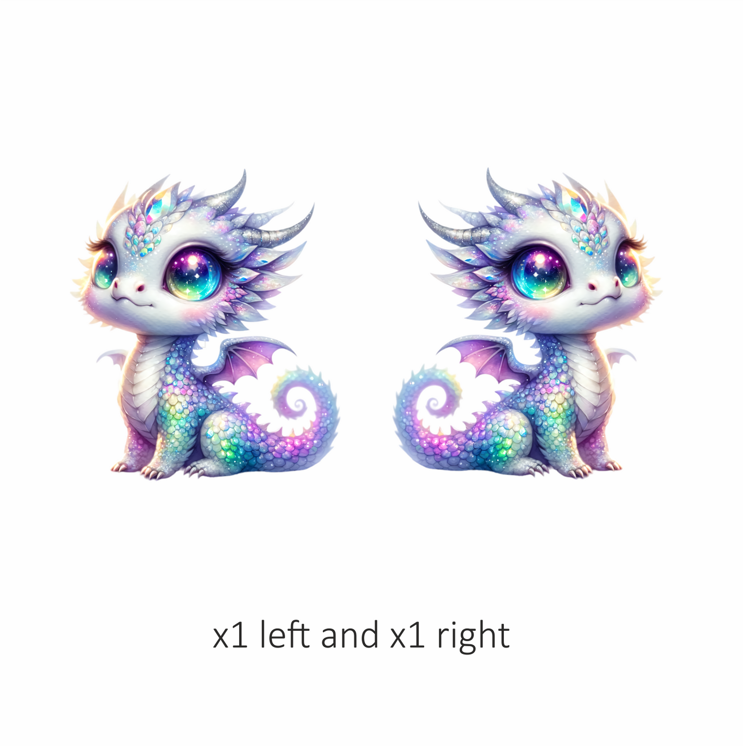 Dragon Baby Rainbow Eyes Cute Vinyl Sticker Decal