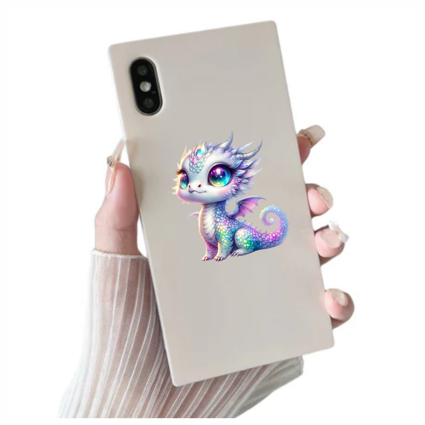 Dragon Baby Rainbow Eyes Cute Vinyl Sticker Decal
