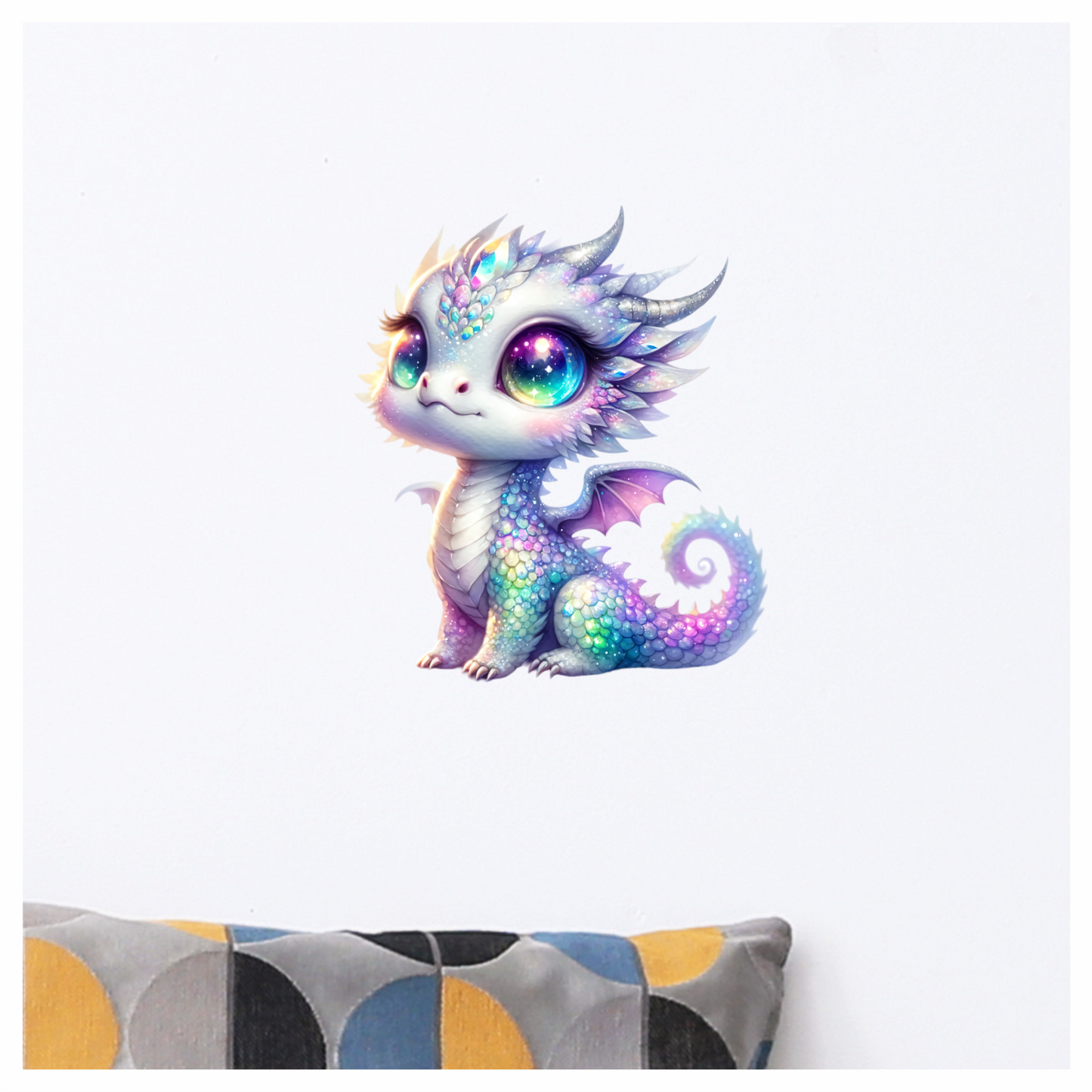 Dragon Baby Rainbow Eyes Cute Vinyl Sticker Decal