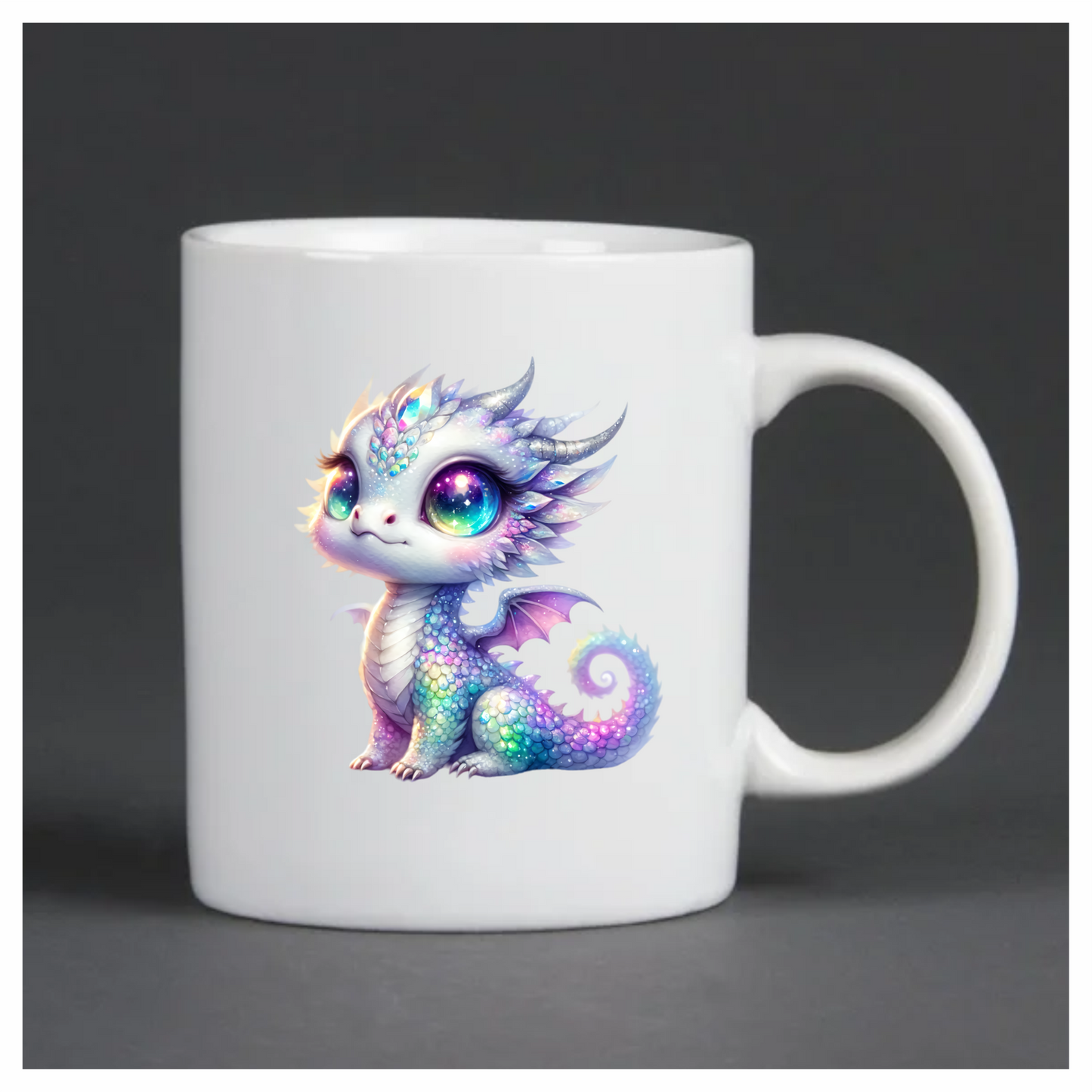 Dragon Baby Rainbow Eyes Cute Vinyl Sticker Decal