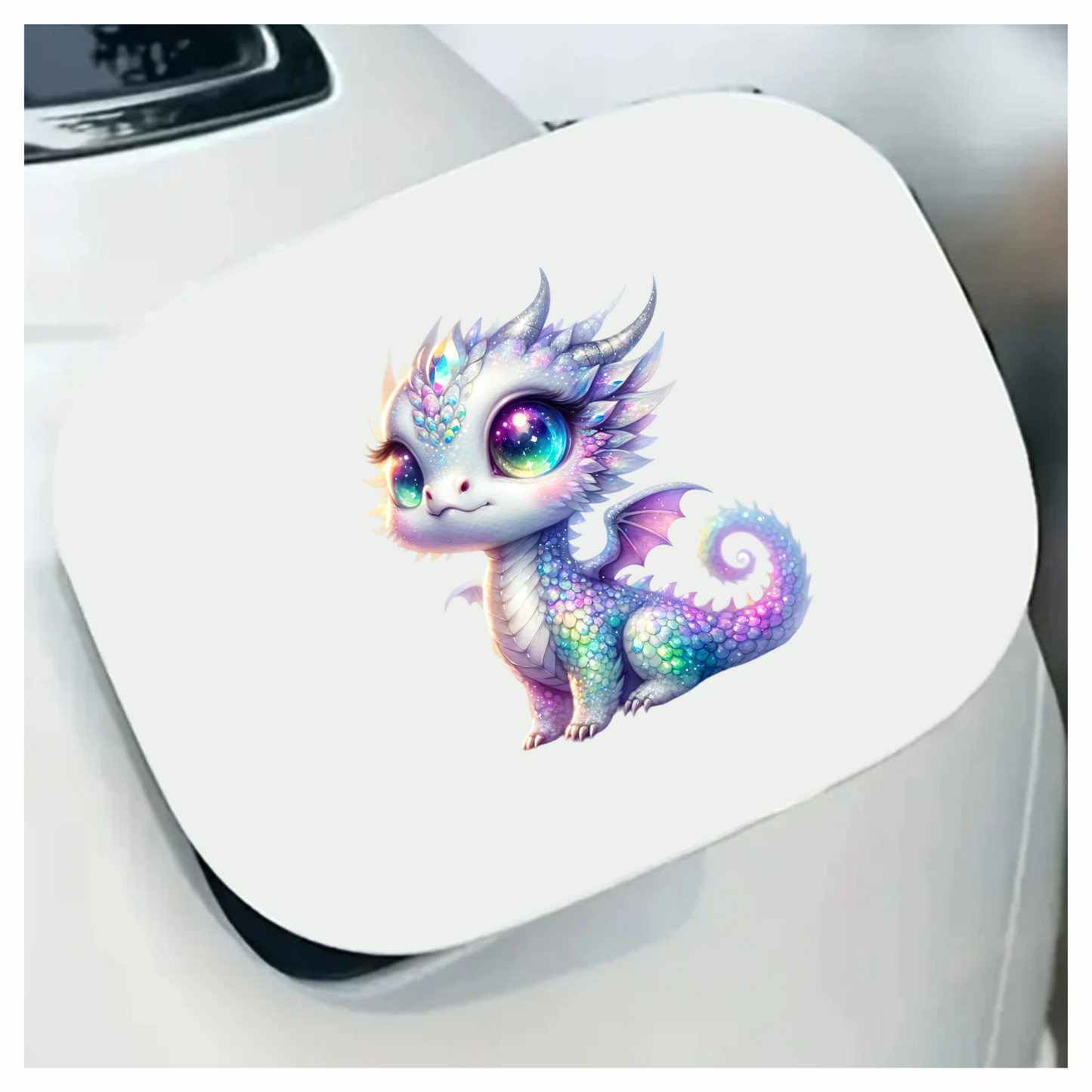 Dragon Baby Rainbow Eyes Cute Vinyl Sticker Decal