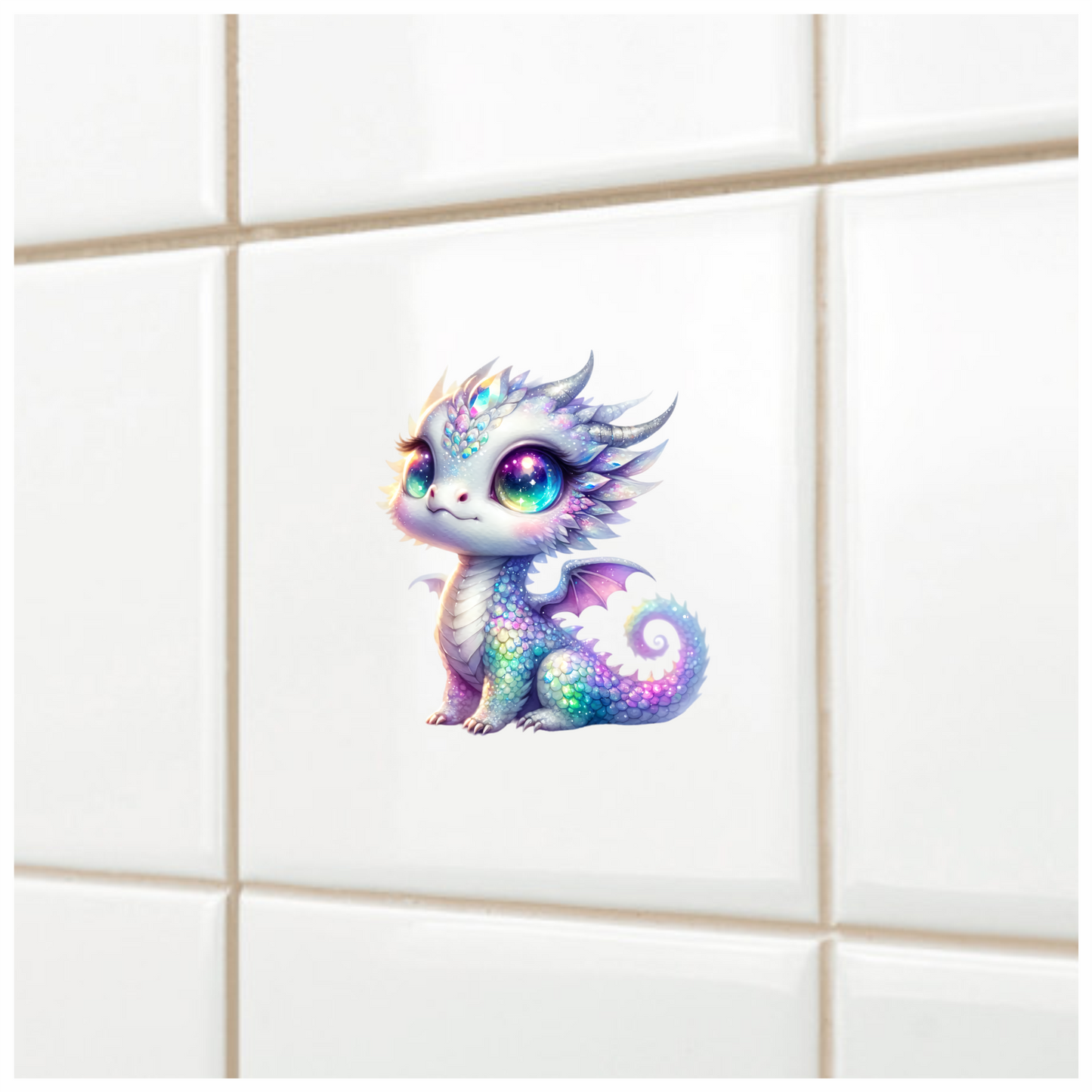 Dragon Baby Rainbow Eyes Cute Vinyl Sticker Decal