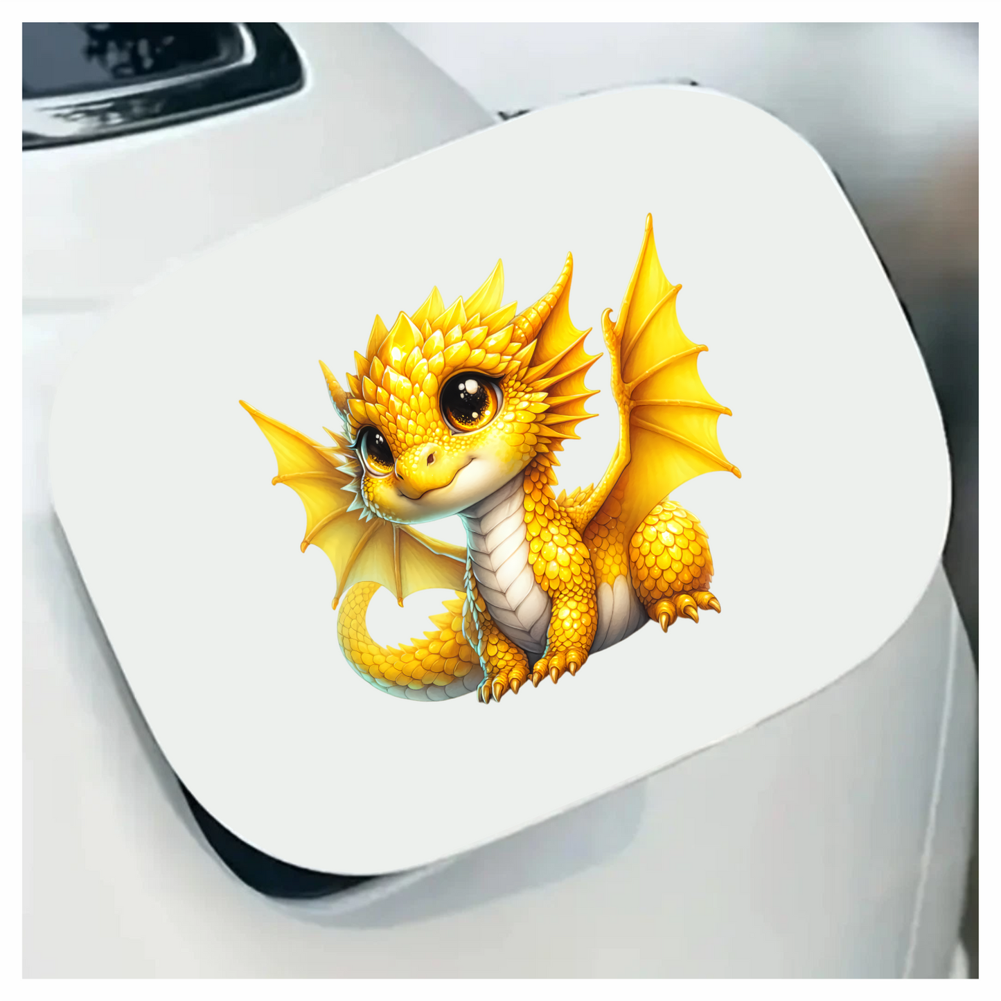 Yellow Baby Dragon Cute Fantasy Vinyl Sticker Decal